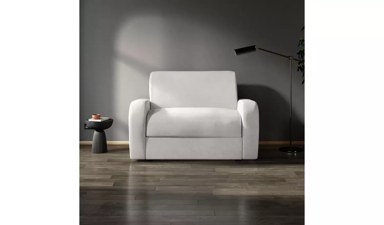 Jay-Be Deco Fabric Love Chair Sofa Bed - Light Grey