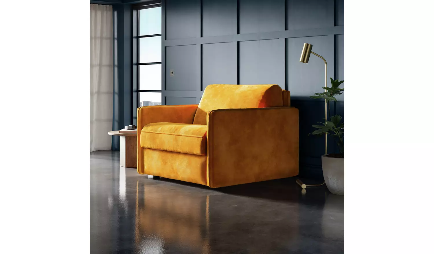 Jay-Be Slim Fabric Cuddle Chair Sofa Bed - Light Grey