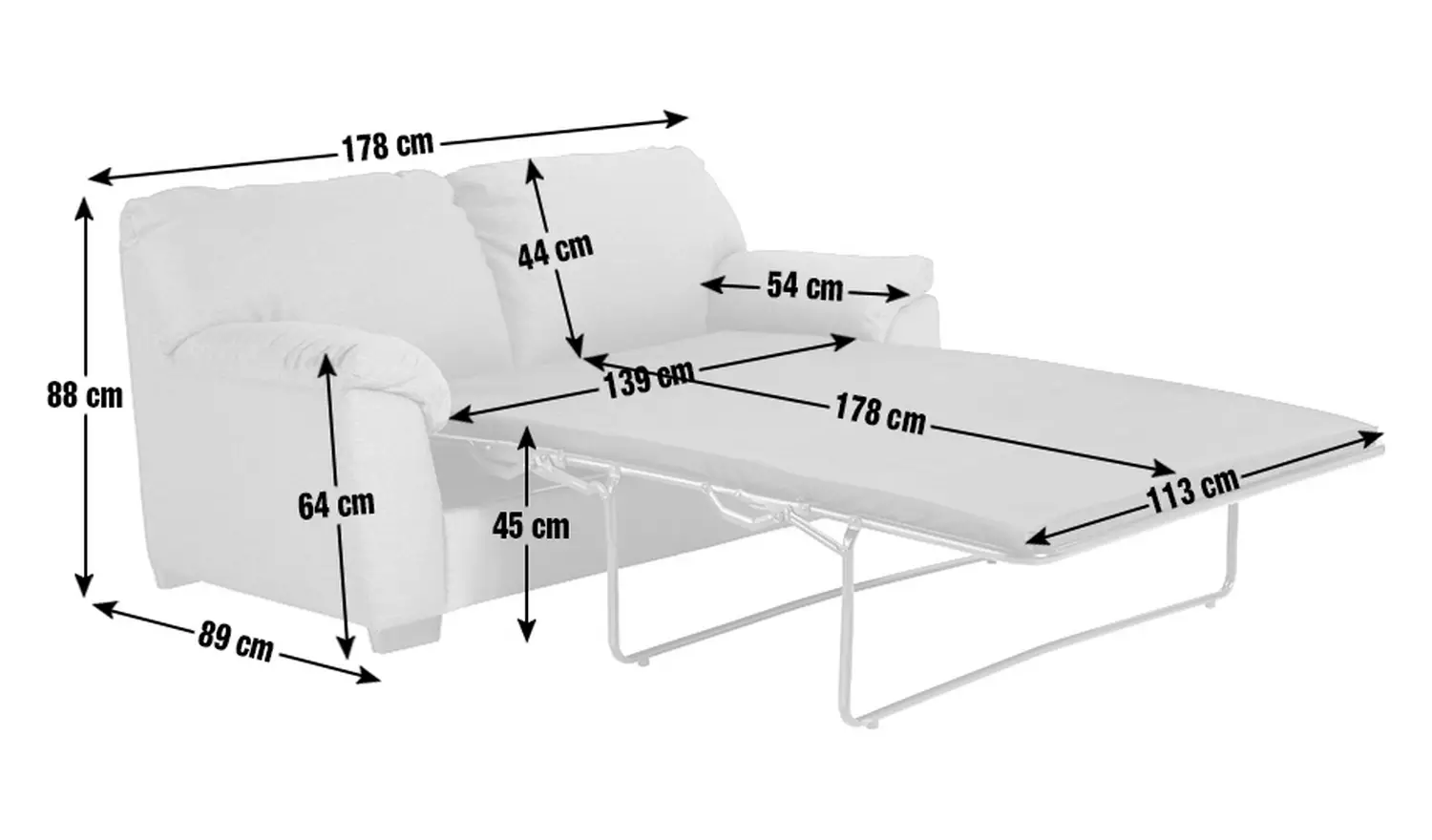 Argos Home Milano Leather 2 Seater Sofa Bed - Black