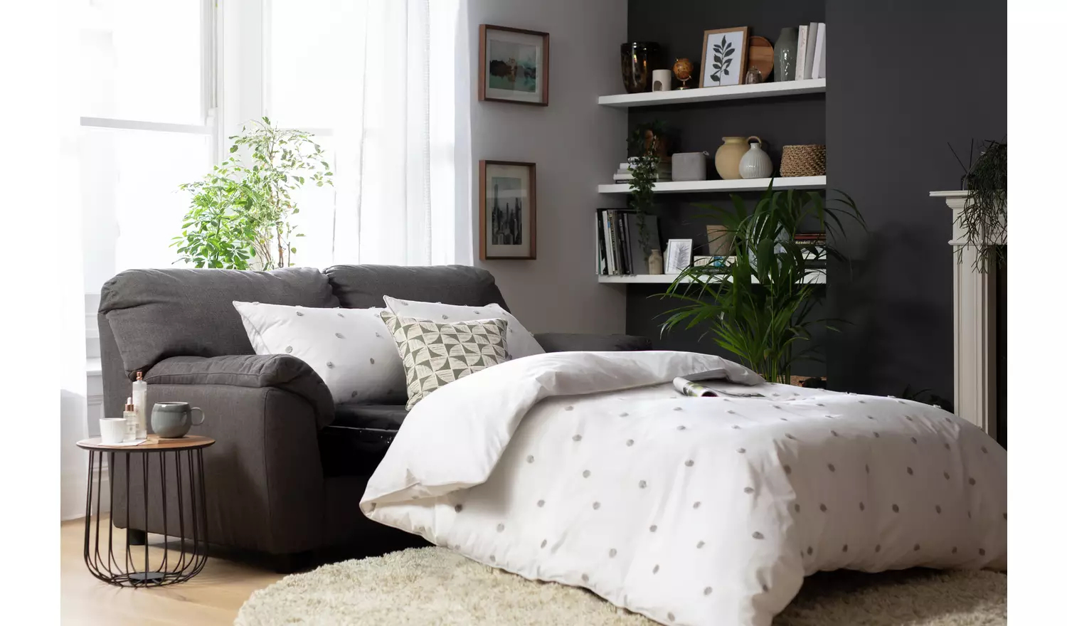 Argos Home Milano Leather 2 Seater Sofa Bed - Black