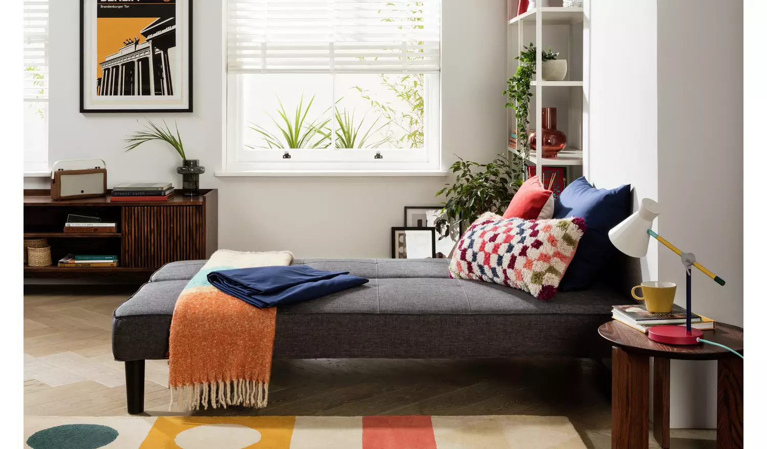 Argos Home Patsy Fabric 2 Seater ClicClac SofaBed - Charcoal