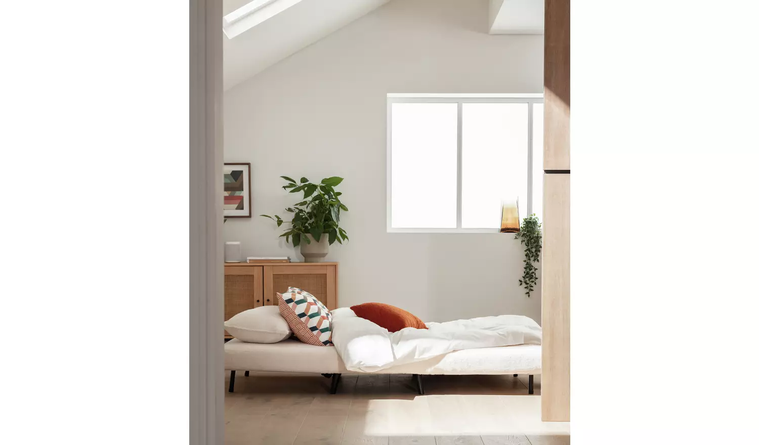 Habitat Roma Small Double Boucle Chairbed - Cream