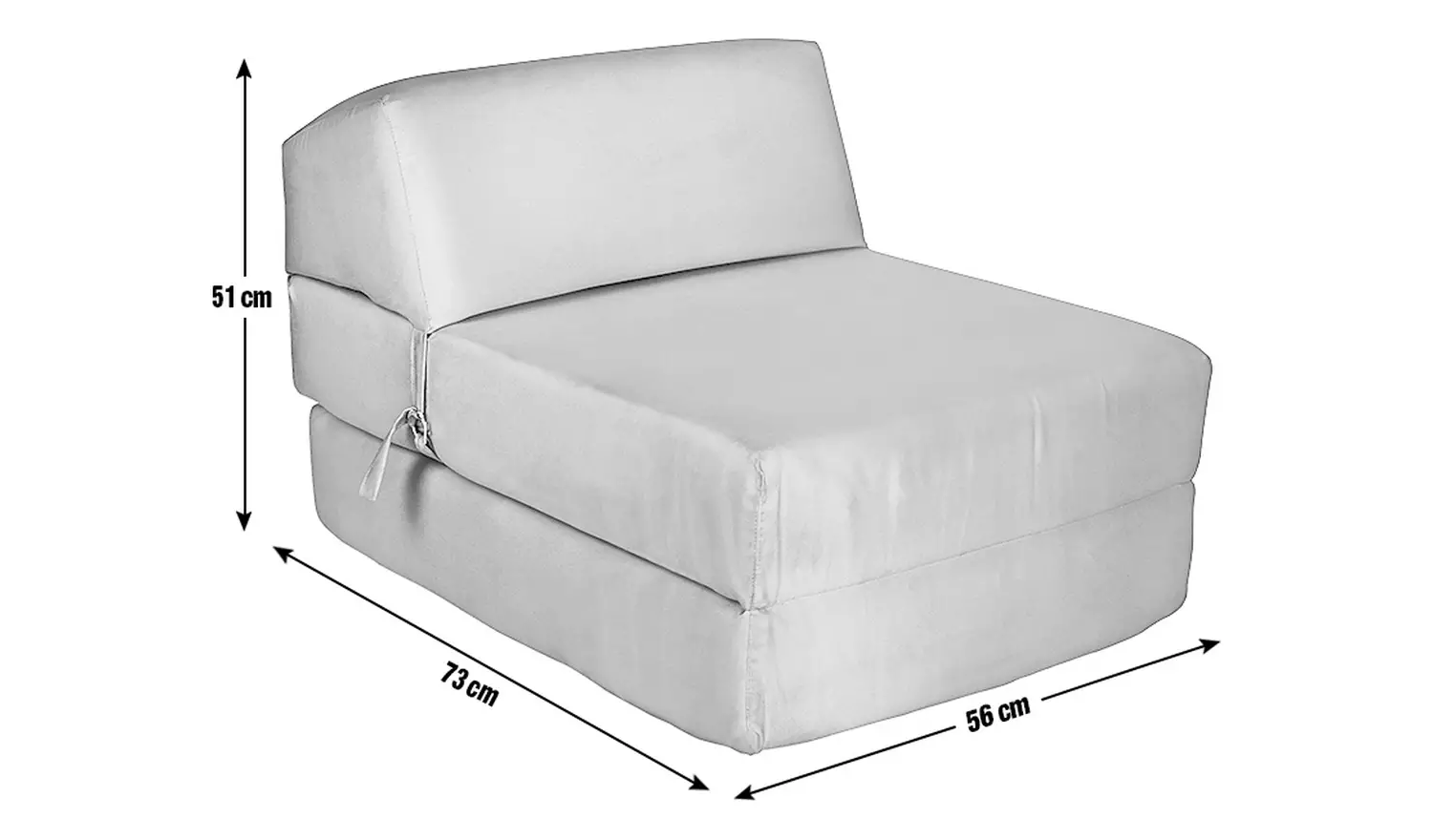 Kaikoo Single Fabric Chairbed - Flint Grey