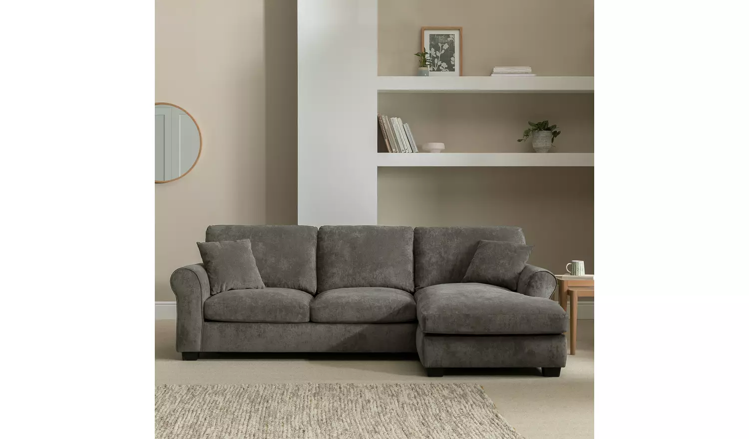 Argos Home Taylor Right Hand Corner Chaise Sofa Bed - Grey