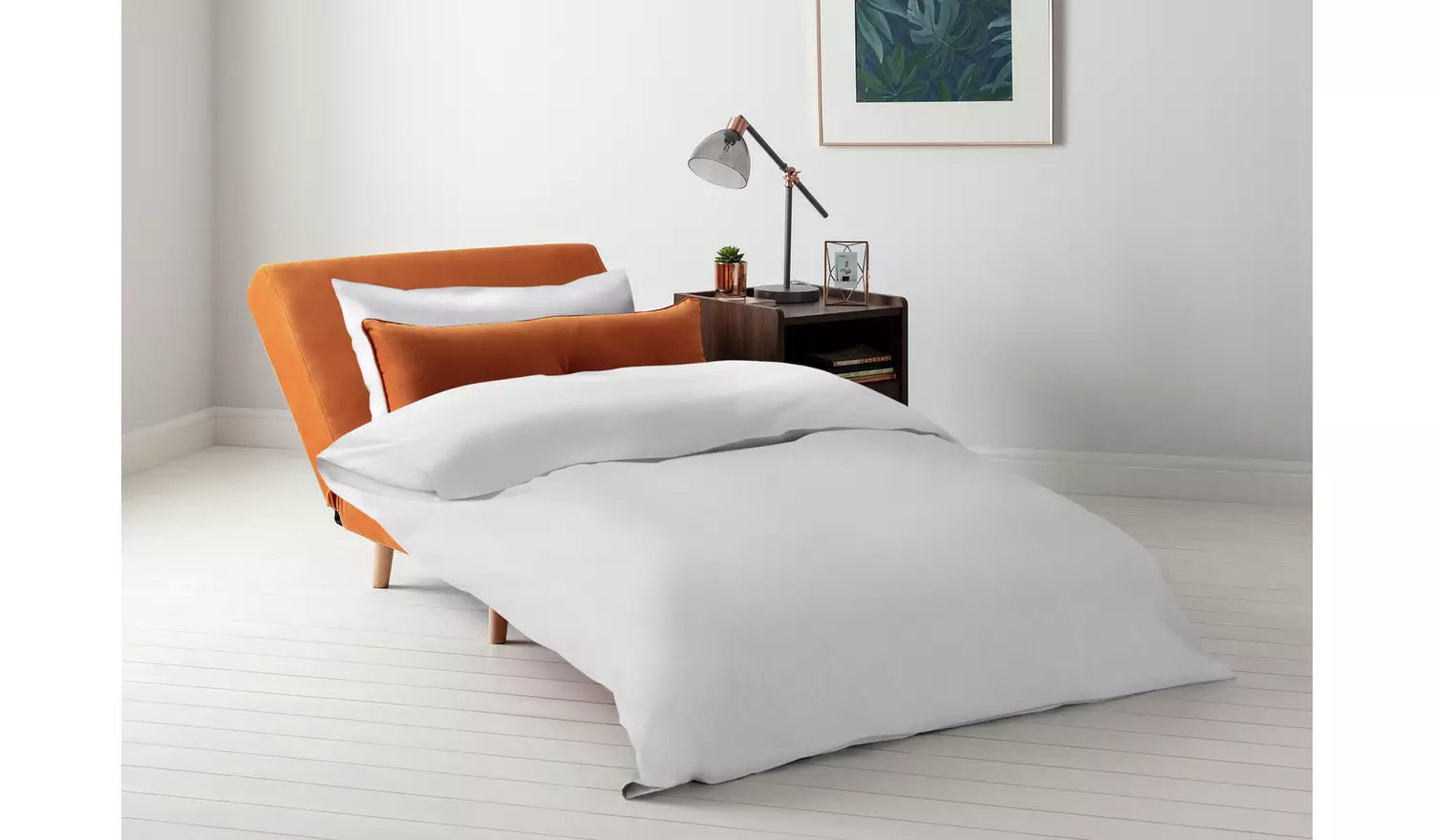 Habitat Roma Velvet Fabric Chairbed - Orange