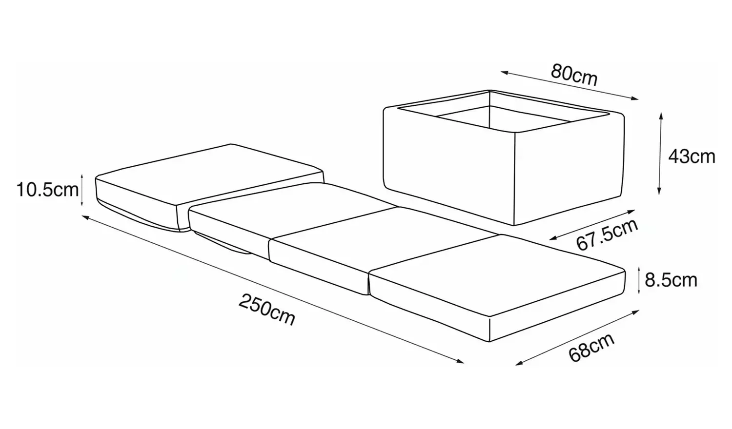 Argos Home Faron Fabric Bed in a Box - Grey