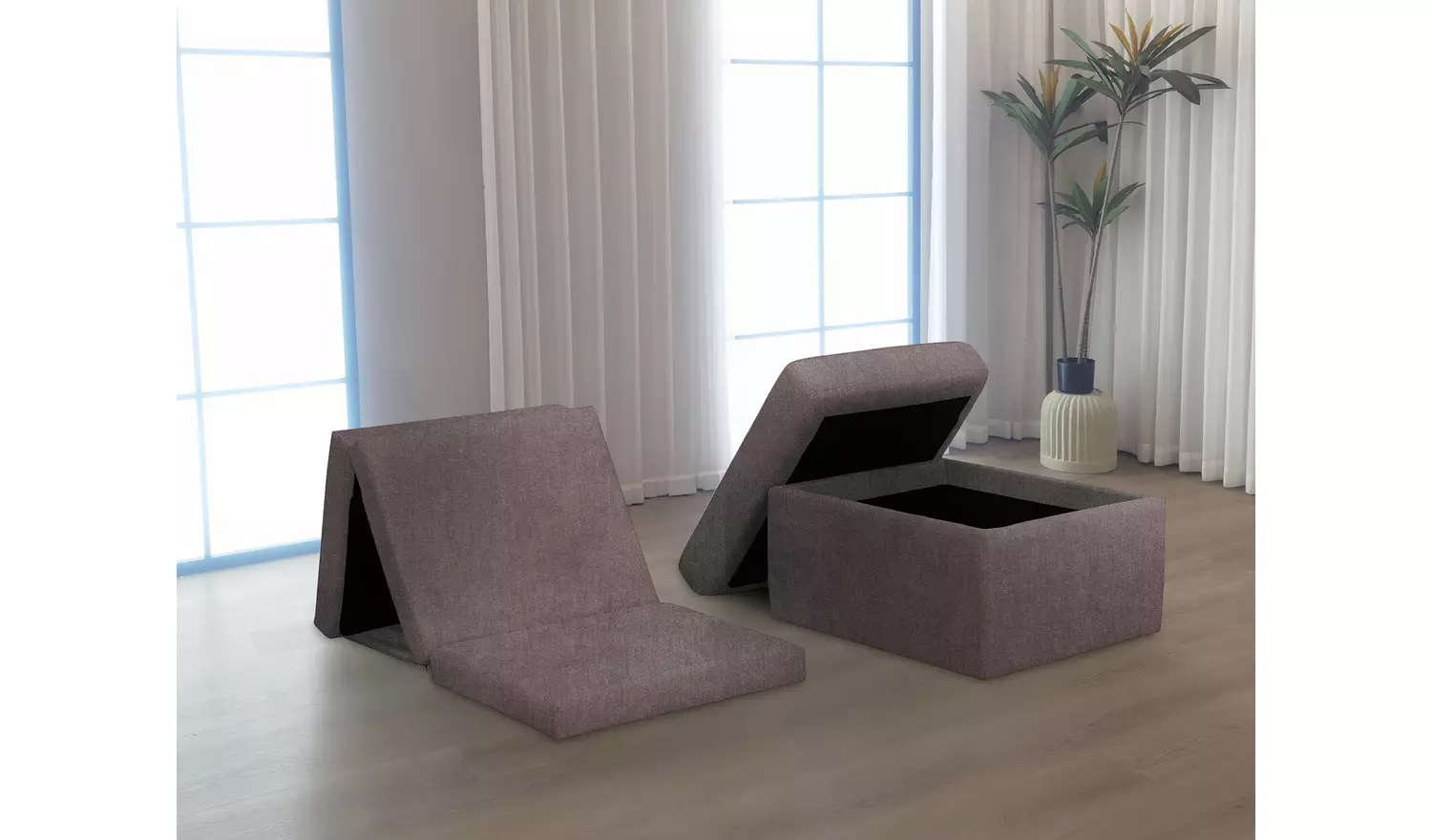 Argos Home Faron Fabric Bed in a Box - Grey