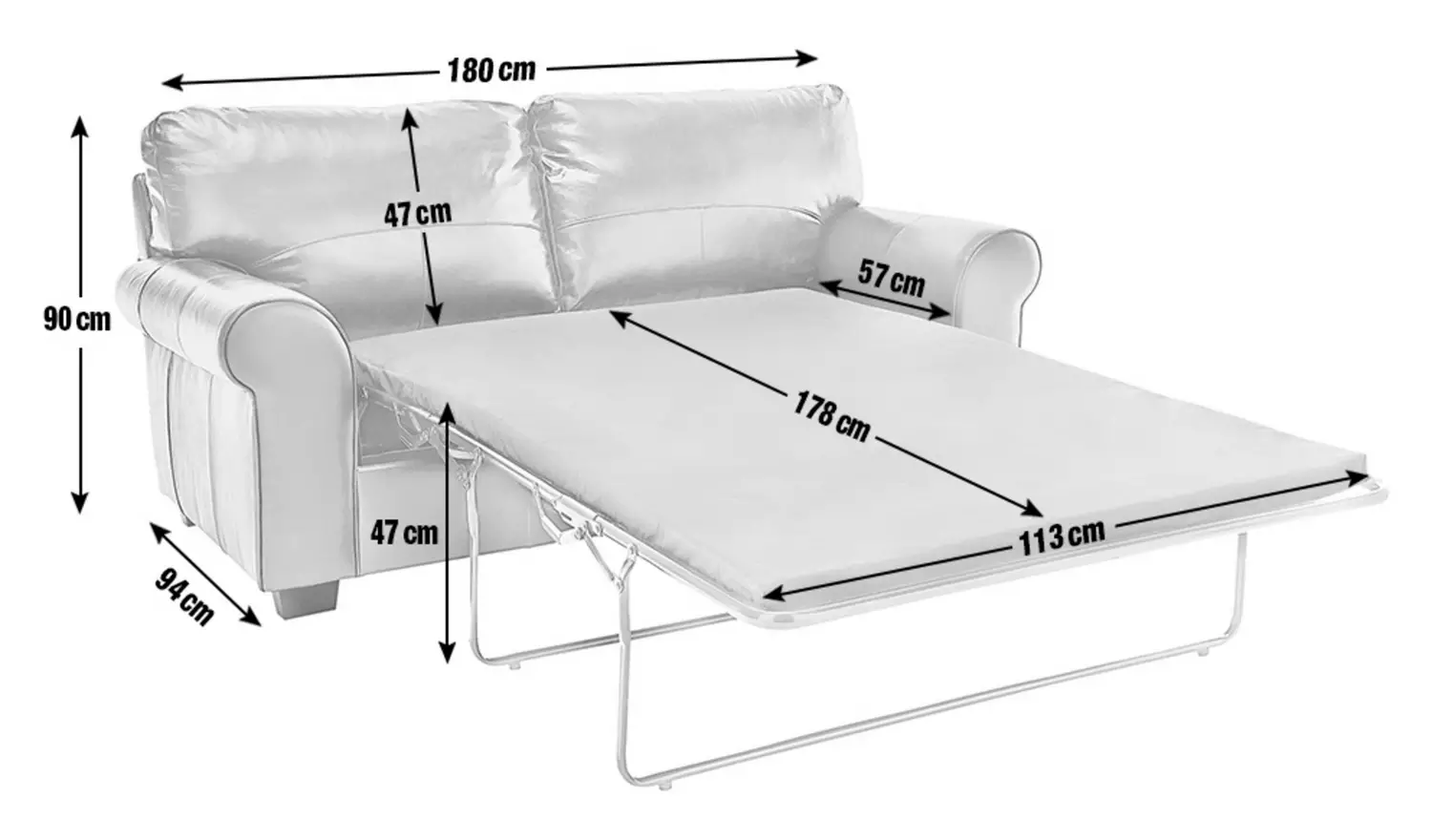 Argos Home Salisbury Leather 2 Seater Sofa Bed - Tan