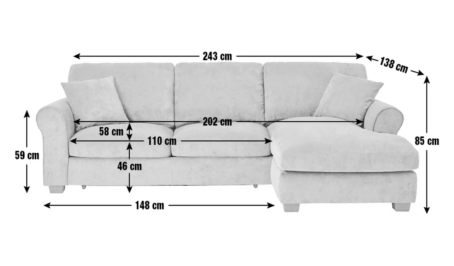 Argos Home Taylor Right Hand Corner Chaise Sofa Bed - Green