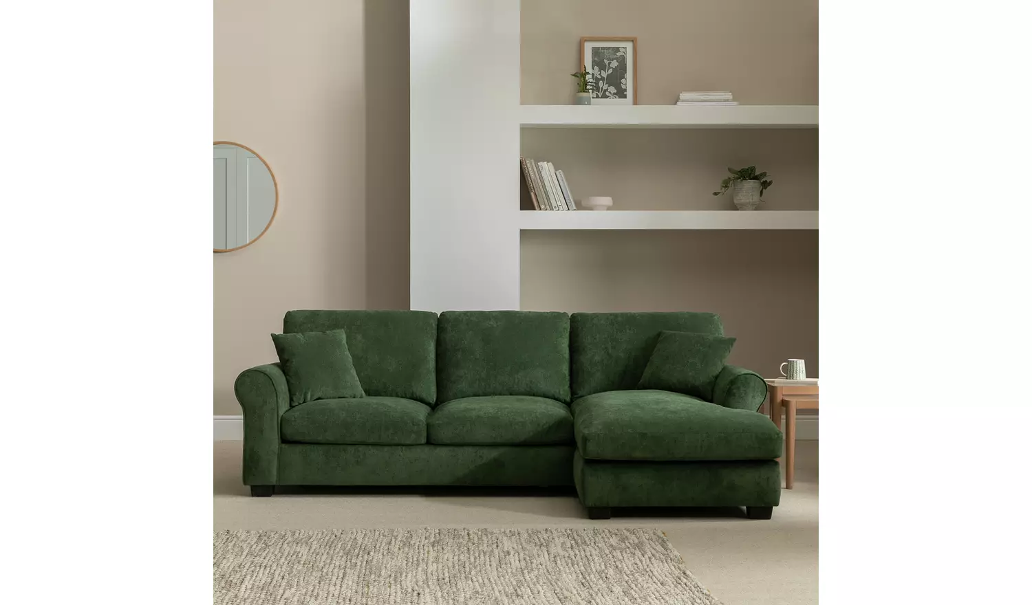 Argos Home Taylor Right Hand Corner Chaise Sofa Bed - Green