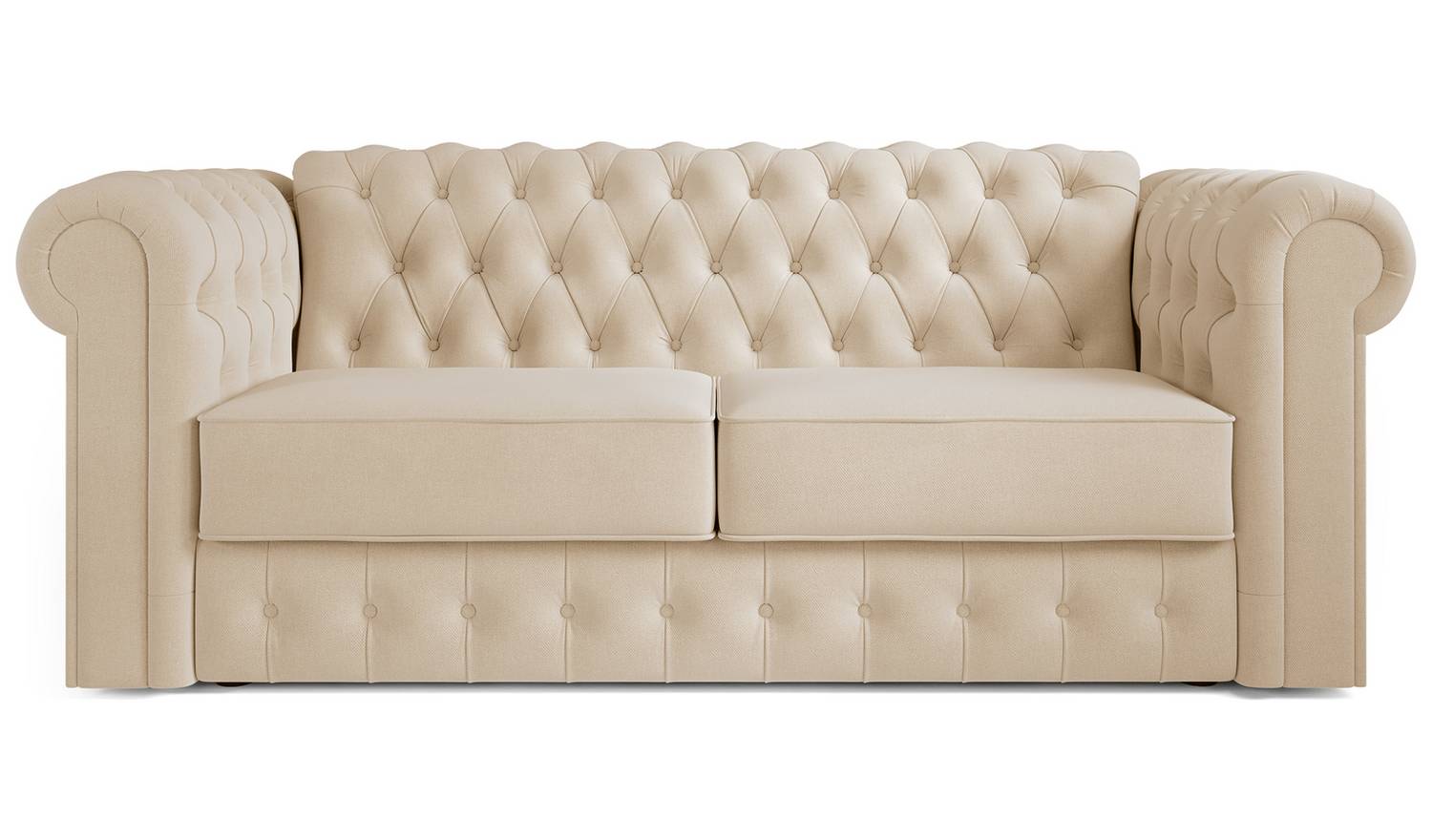 Jay-Be Chesterfield Fabric 3 Seater Sofa Bed - Cream