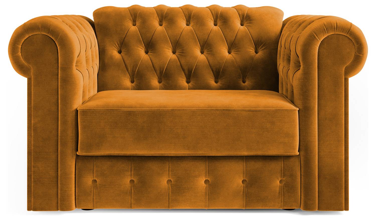 Jay-Be Chesterfield Velvet Cuddle Chair Sofa Bed - Gold
