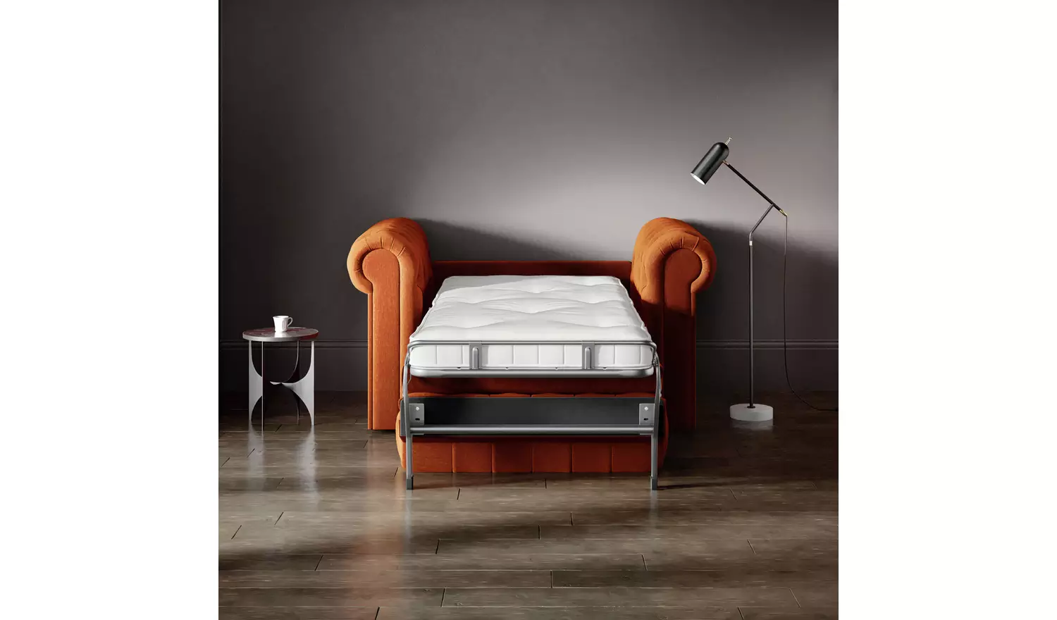 Jay-Be Chesterfield Velvet Cuddle Chair Sofa Bed - Burgundy