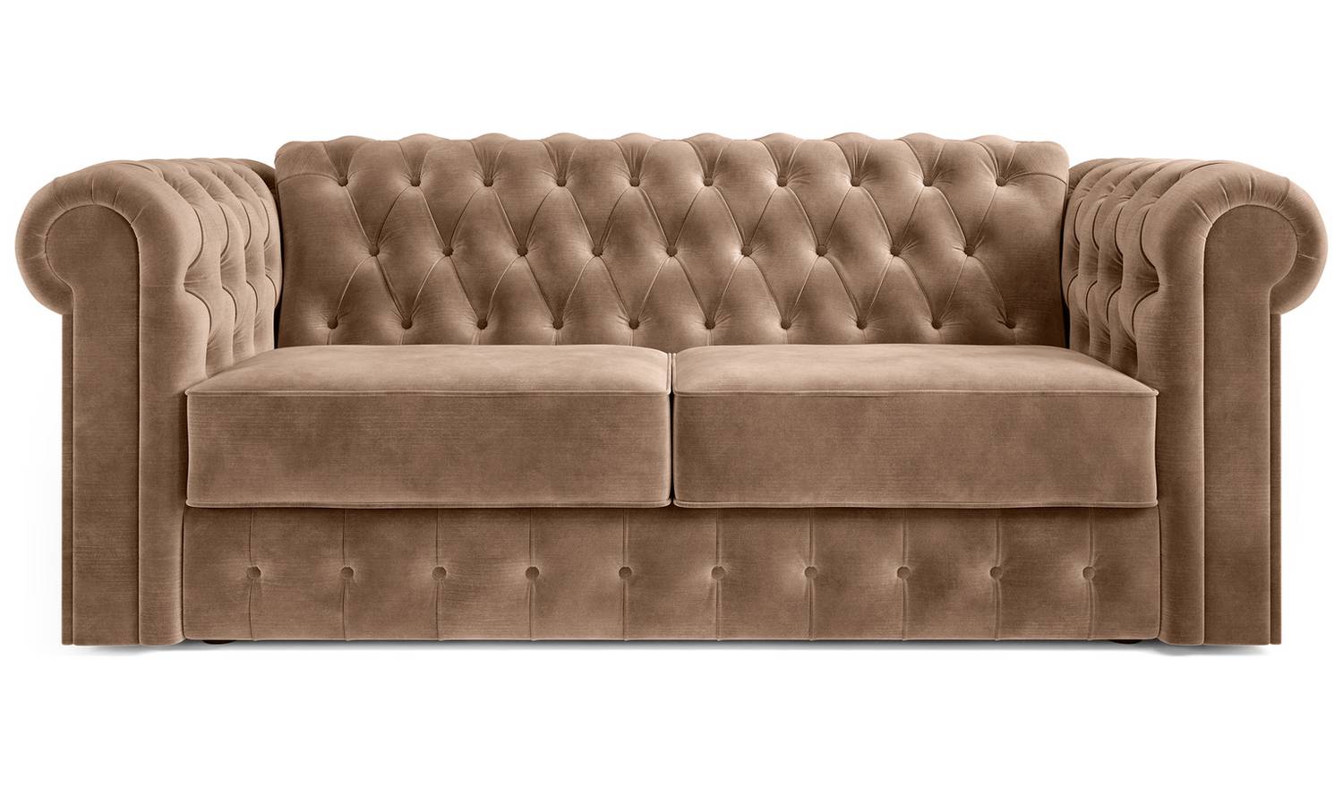 Jay-Be Chesterfield Velvet 3 Seater Sofa Bed - Beige