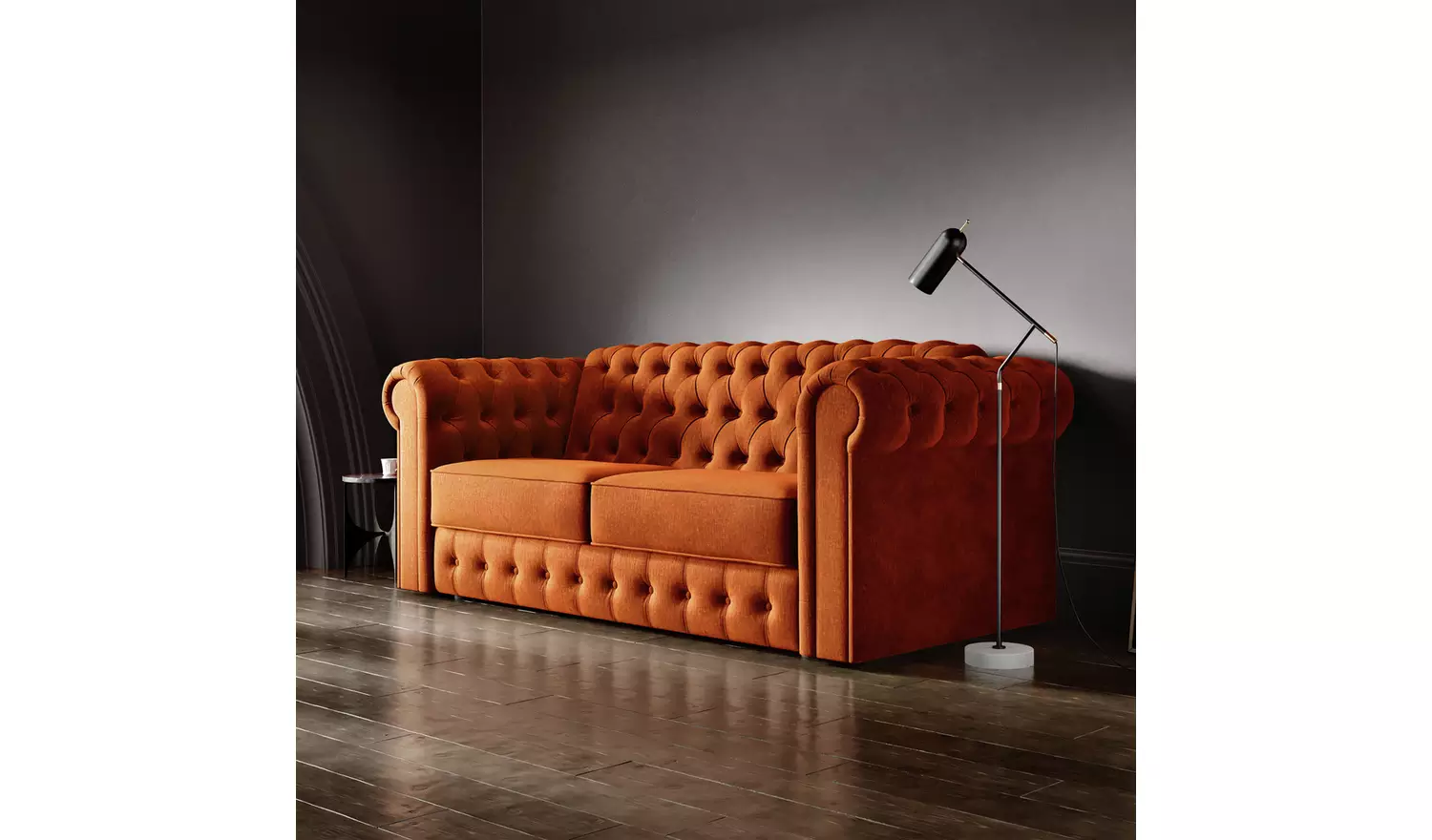 Jay-Be Chesterfield Velvet 3 Seater Sofa Bed - Gold