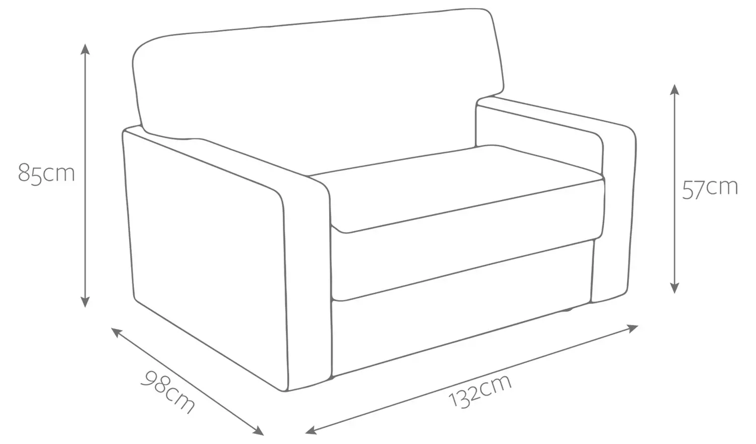 Jay-Be Linea Fabric Cuddle Chair Sofa Bed - Orange