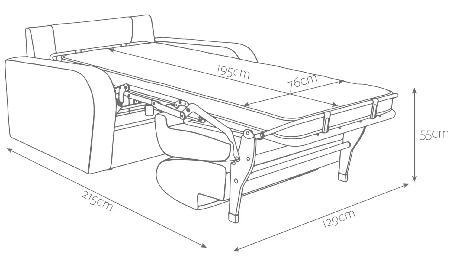 Jay-Be Deco Fabric Love Chair Sofa Bed - Cream
