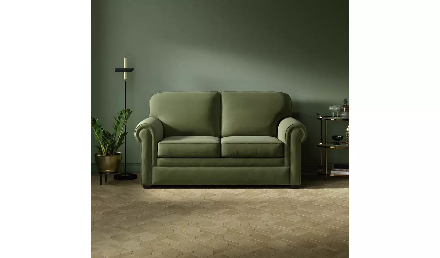 Jay-Be Heritage Velvet 2 Seater Sofa Bed - Beige