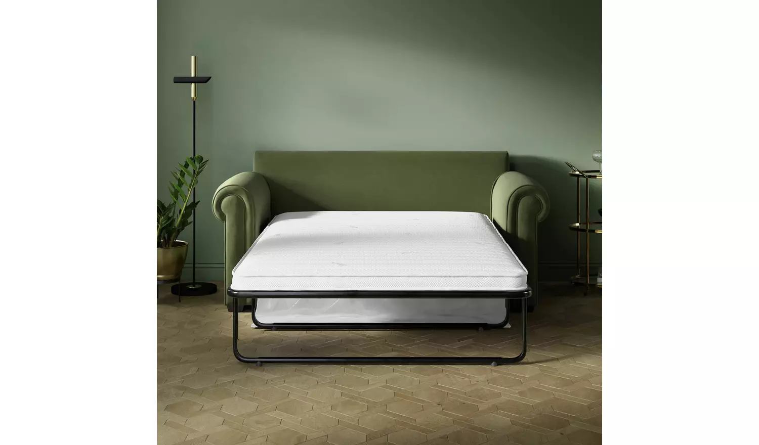 Jay-Be Heritage Velvet 2 Seater Sofa Bed - Beige