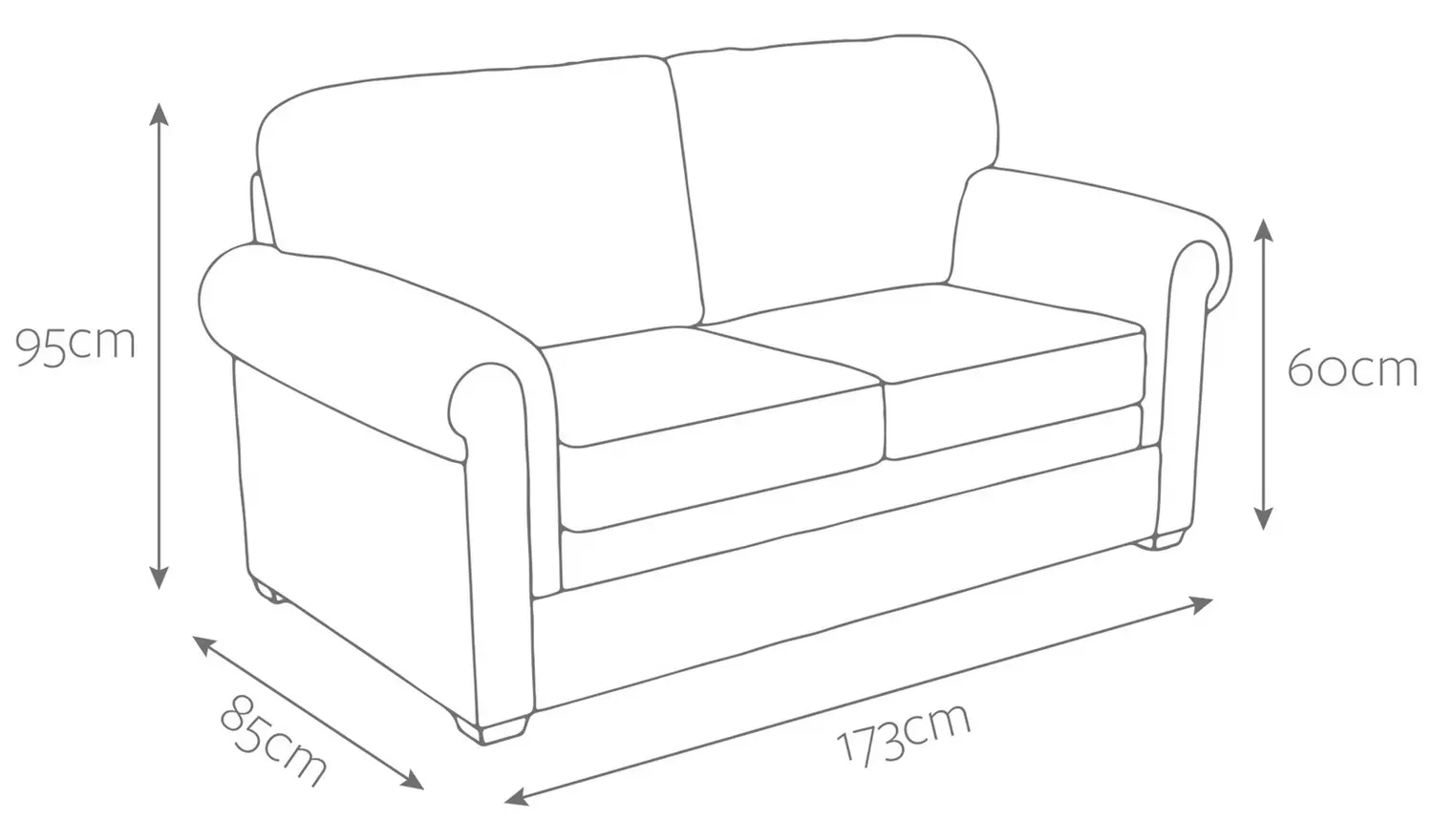 Jay-Be Heritage Velvet 2 Seater Sofa Bed - Beige