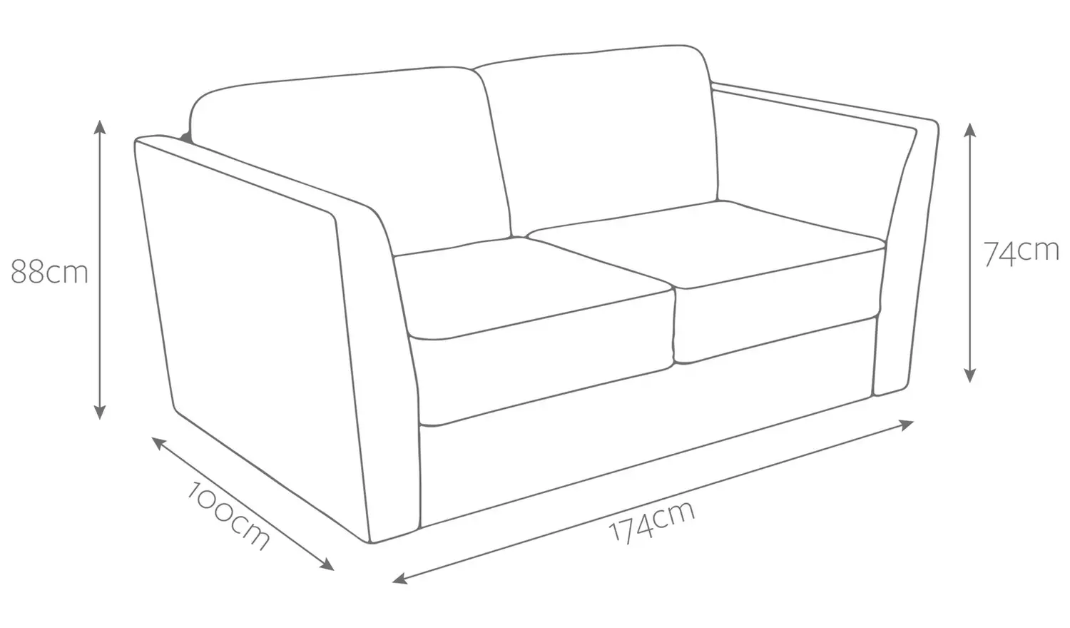 Jay-Be Elegance Velvet 2 Seater Sofa Bed - Gold