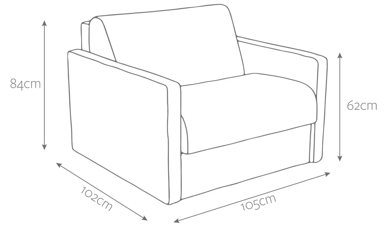 Jay-Be Slim Fabric Cuddle Chair Sofa Bed - Cream