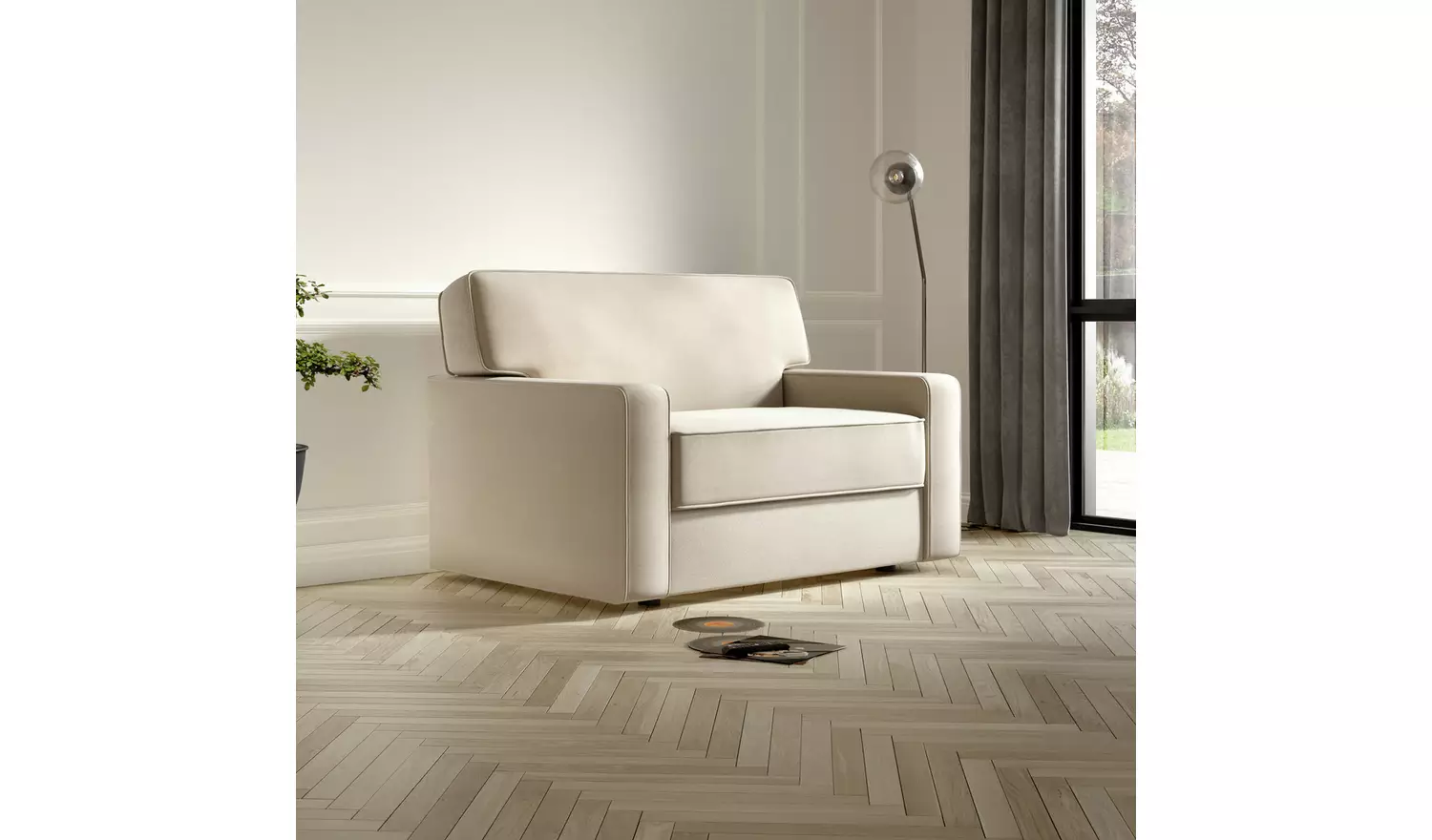 Jay-Be Linea Fabric Cuddle Chair Sofa Bed - Sage Green