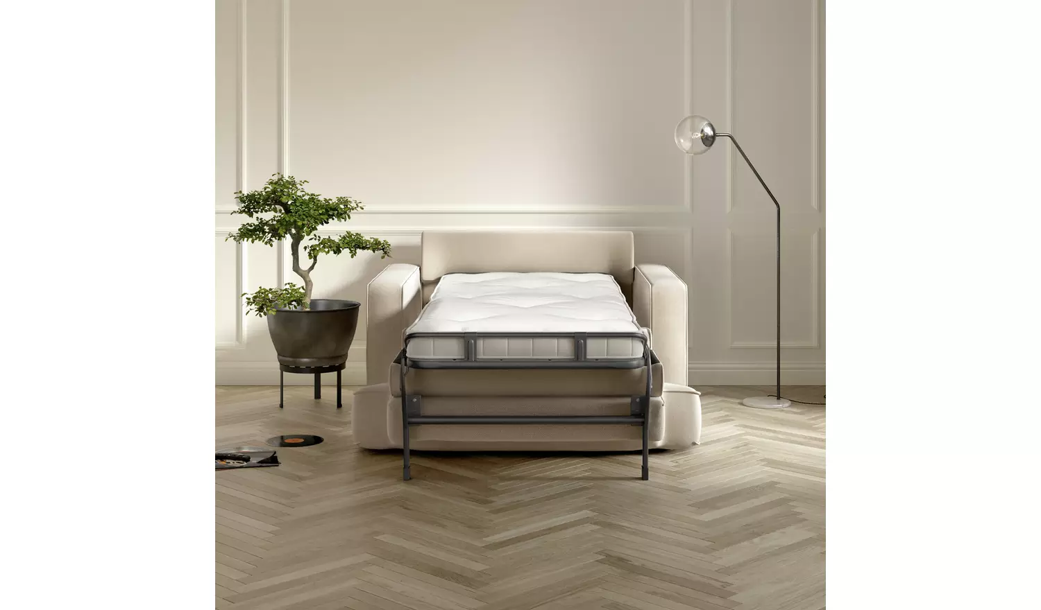 Jay-Be Linea Fabric Cuddle Chair Sofa Bed - Sage Green