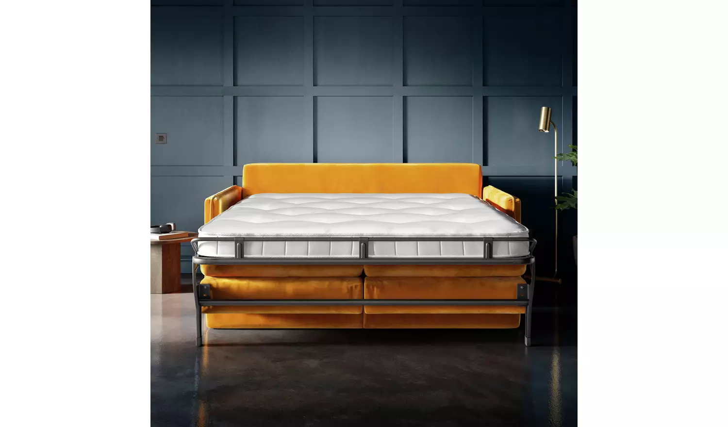 Jay-Be Slim Velvet 3 Seater Sofa Bed - Gold