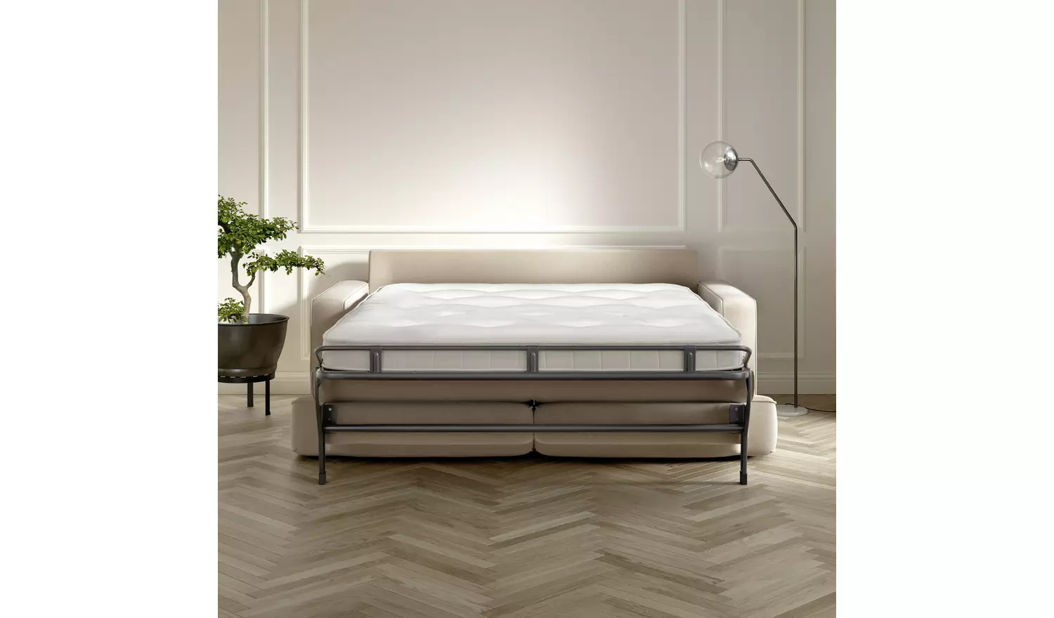 Jay-Be Linea Fabric 3 Seater Sofa Bed - Cream