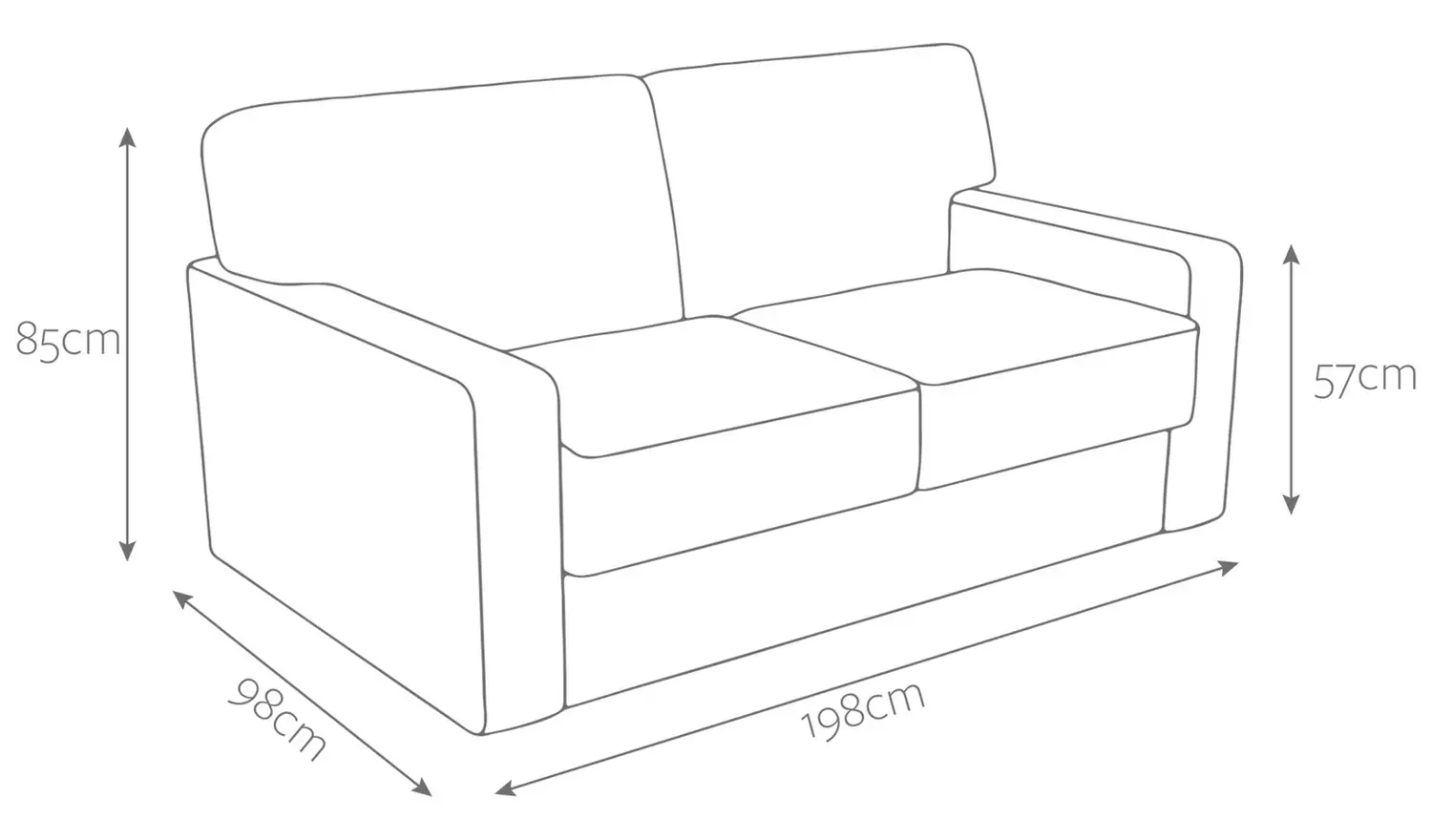 Jay-Be Linea Fabric 3 Seater Sofa Bed - Cream