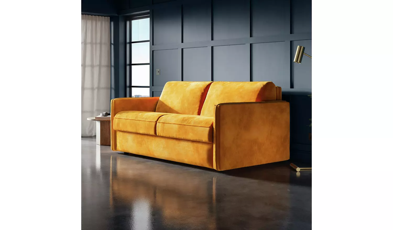 Jay-Be Slim Fabric 3 Seater Sofa Bed - Orange