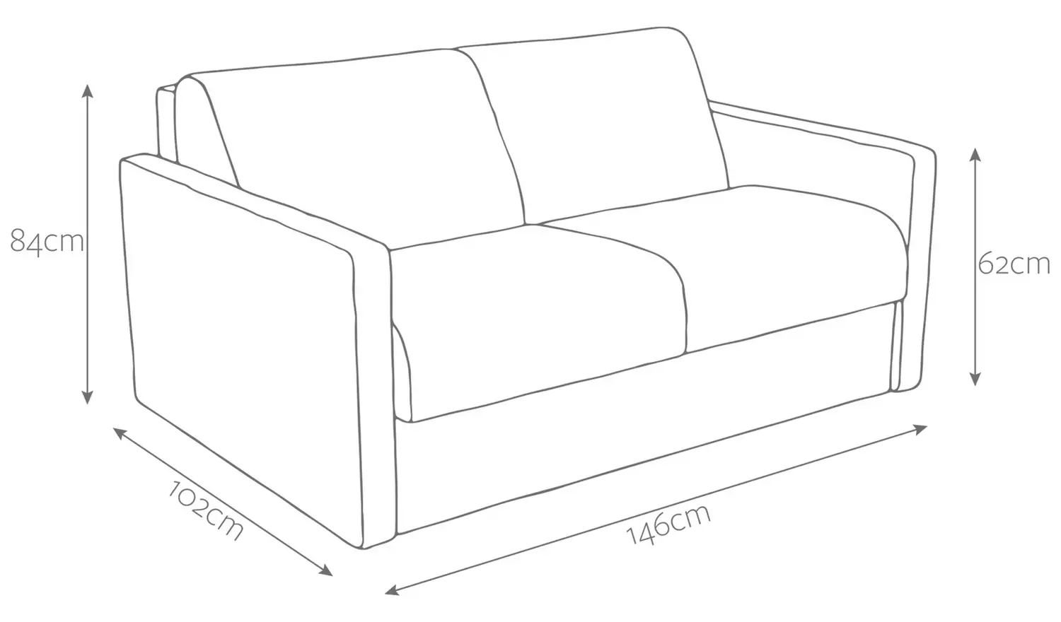 Jay-Be Slim Fabric 2 Seater Sofa Bed - Orange
