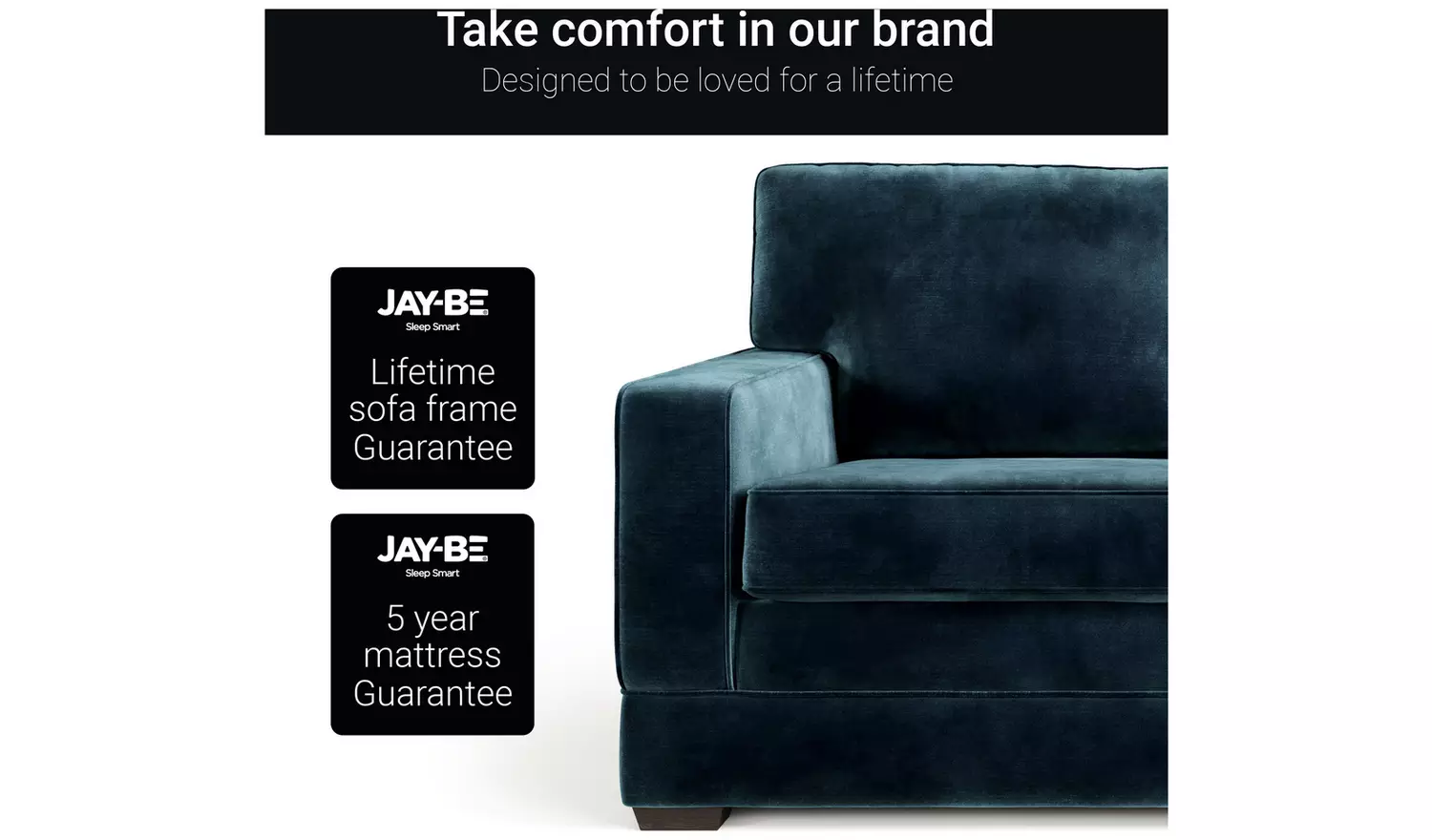 Jay-Be Urban Velvet 2 Seater Sofa Bed - Beige