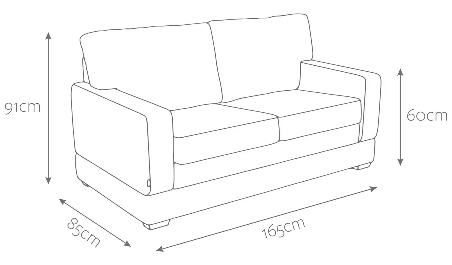 Jay-Be Urban Velvet 2 Seater Sofa Bed - Beige