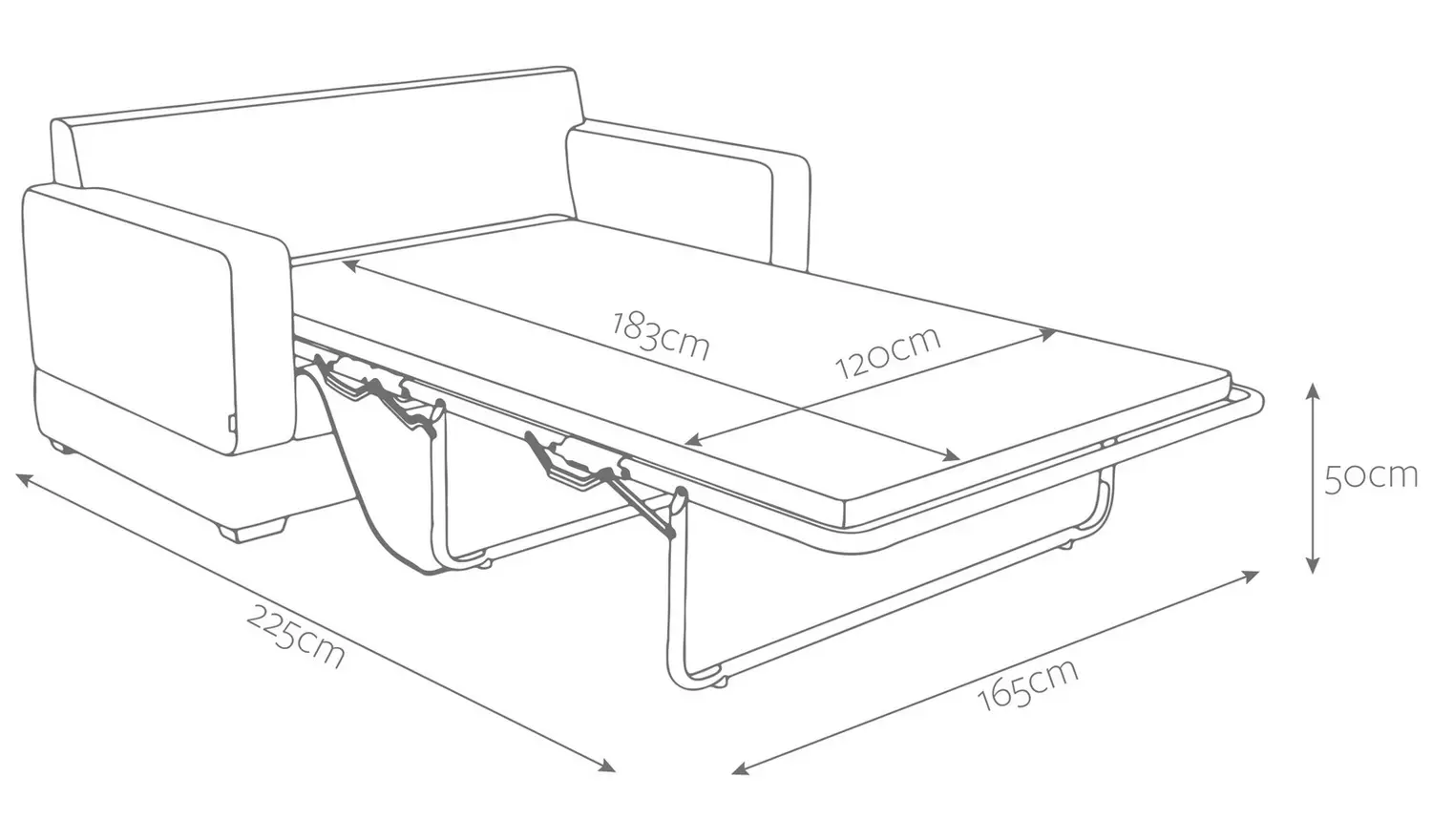 Jay-Be Urban Velvet 2 Seater Sofa Bed - Beige