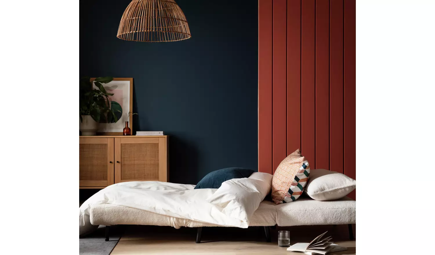 Habitat Roma Single boucle Chairbed - Cream