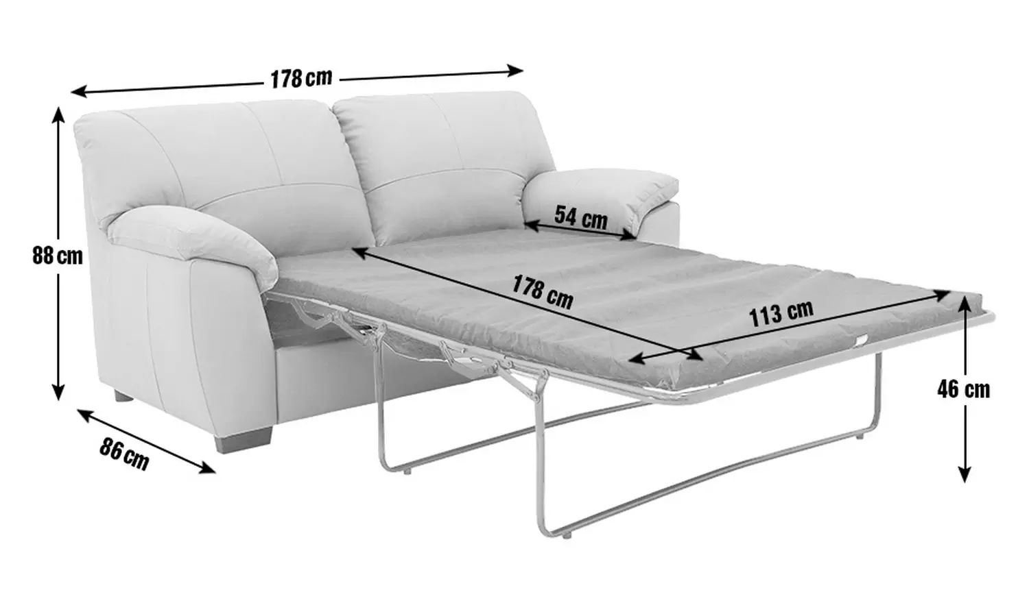 Argos Home Milano Leather 2 Seater Sofa Bed - Light Grey