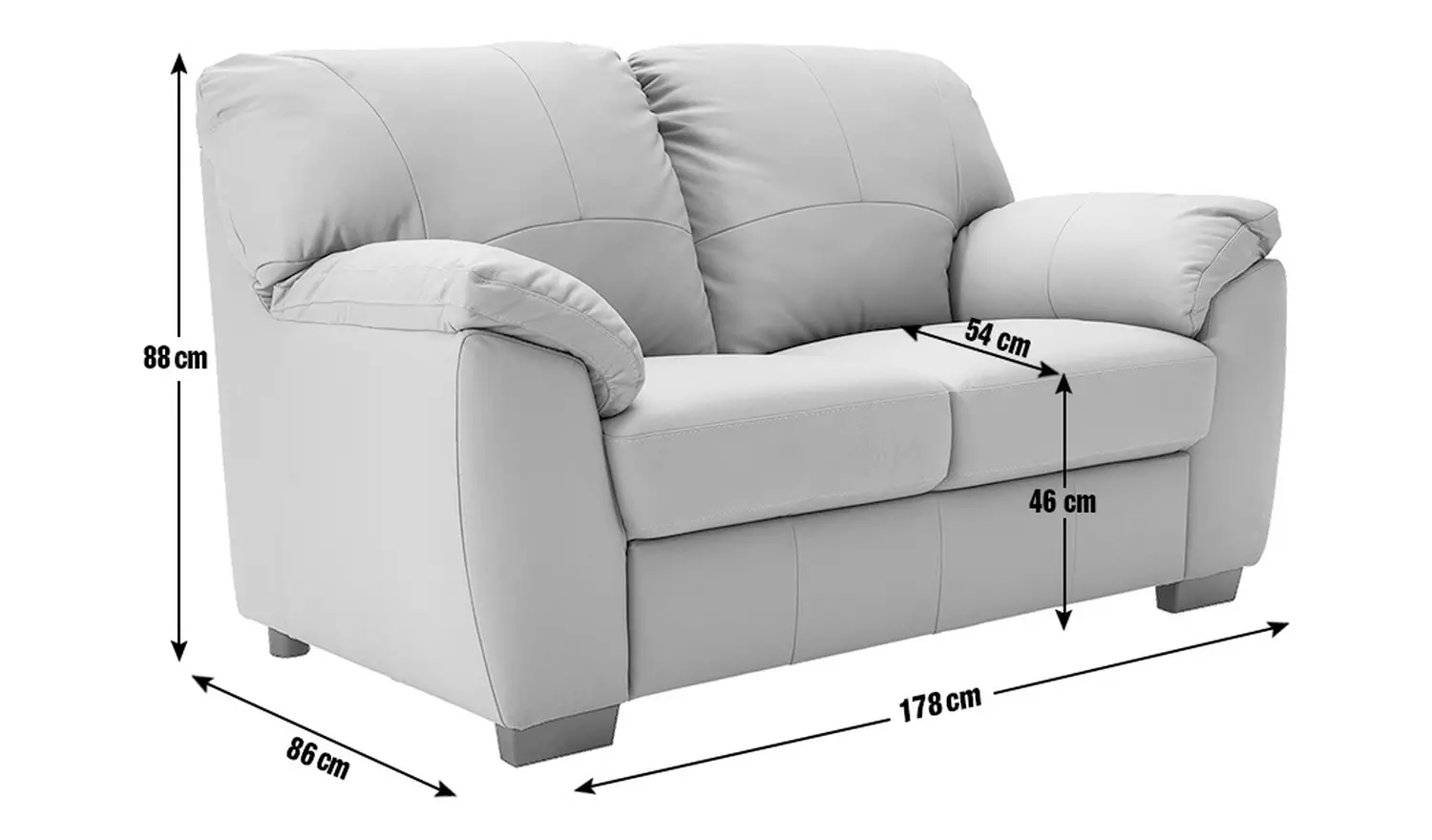 Argos Home Milano Leather 2 Seater Sofa Bed - Light Grey