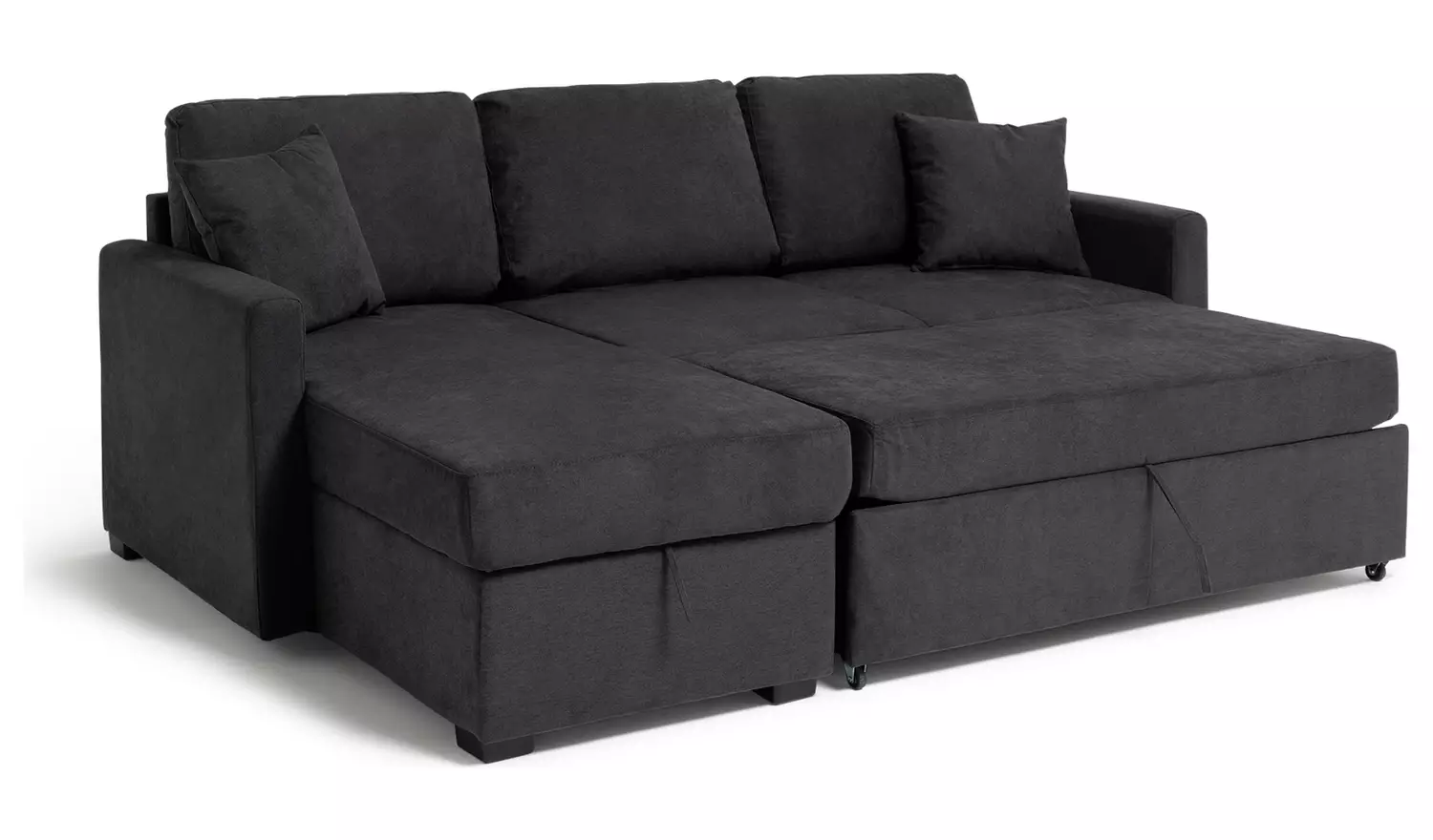 Habitat Reagan LH Storage Corner Chaise Sofa Bed - Charcoal