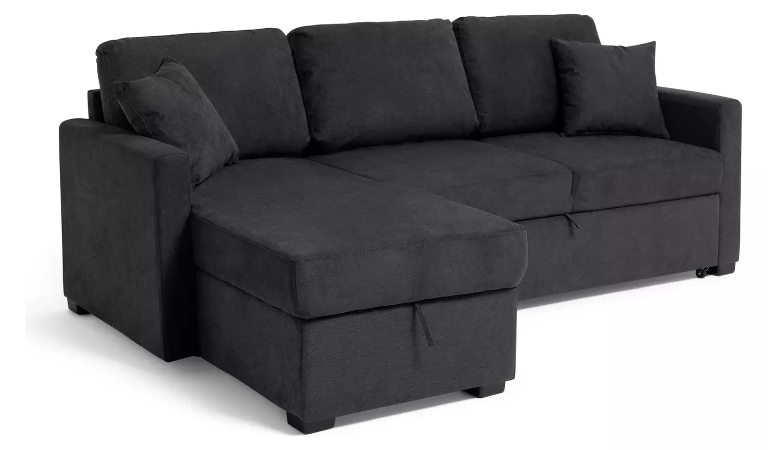 Habitat Reagan LH Storage Corner Chaise Sofa Bed - Charcoal