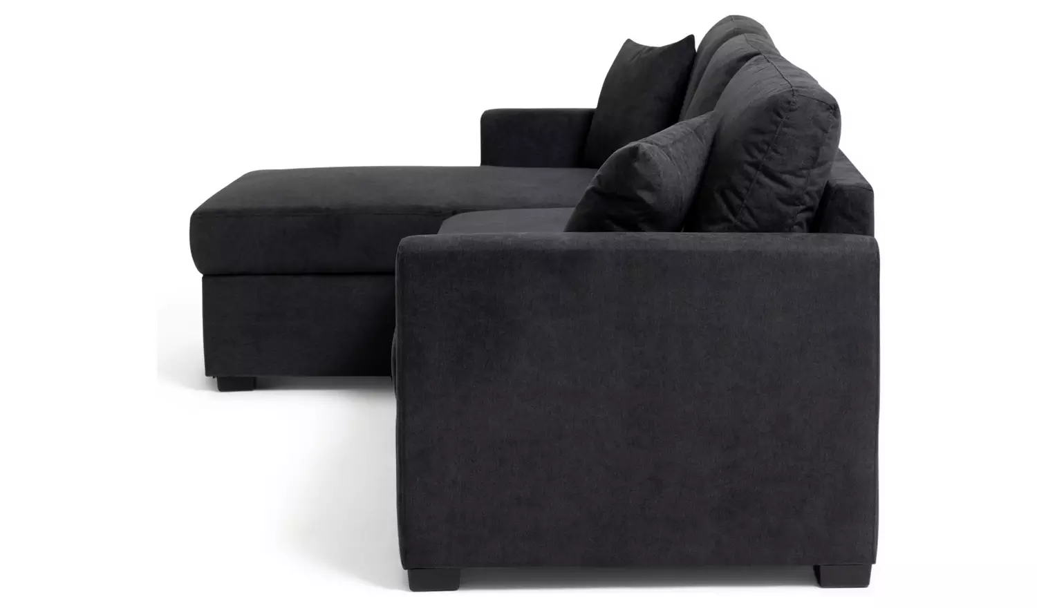 Habitat Reagan LH Storage Corner Chaise Sofa Bed - Charcoal