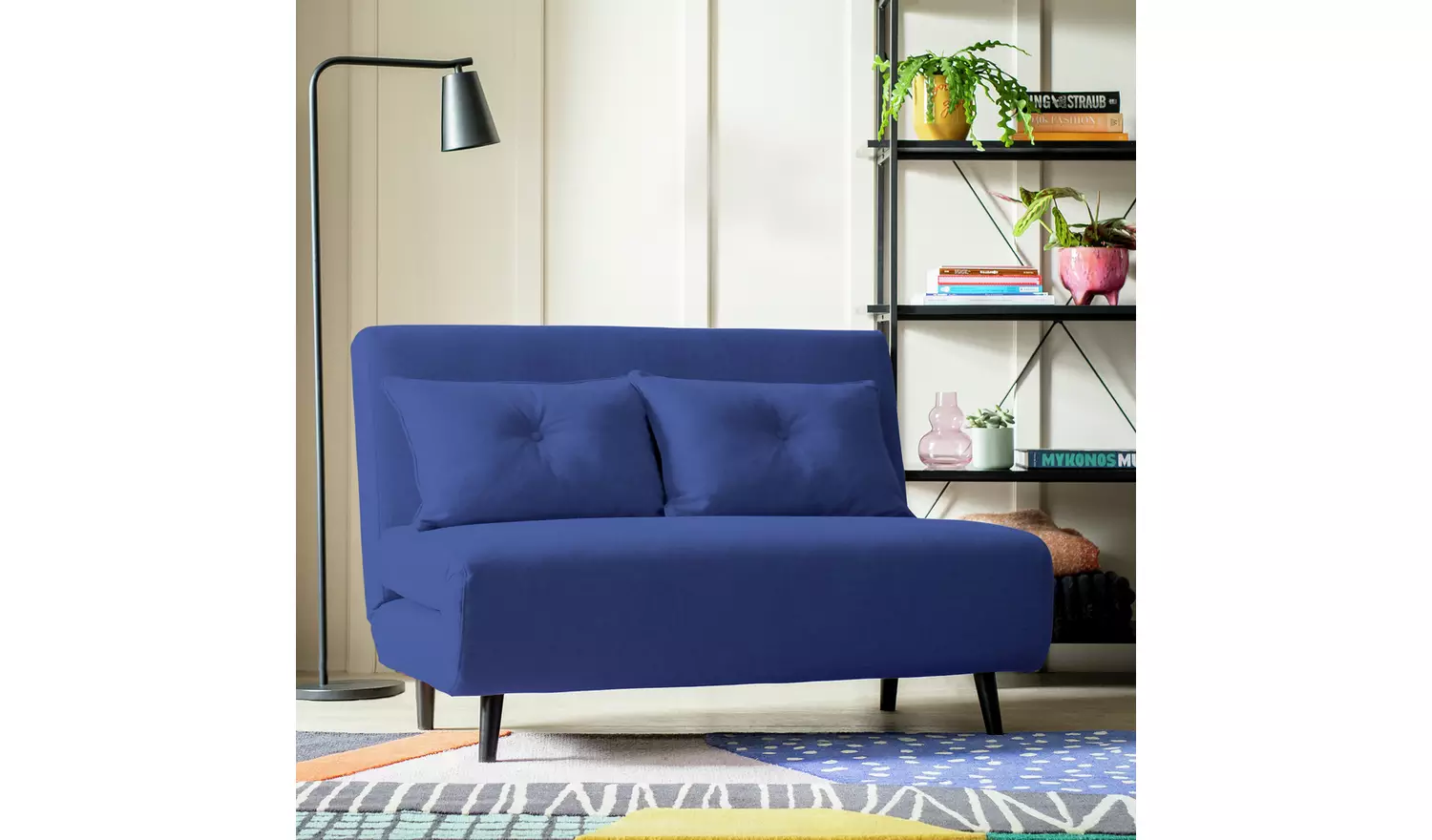 Habitat Roma Double Velvet Chairbed - Blue