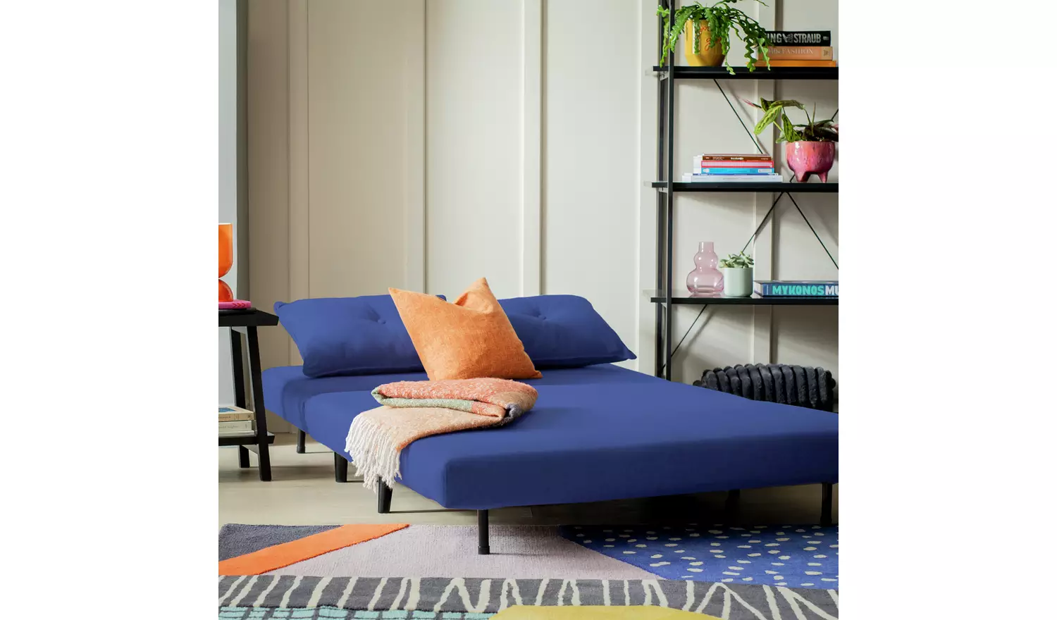 Habitat Roma Double Velvet Chairbed - Blue