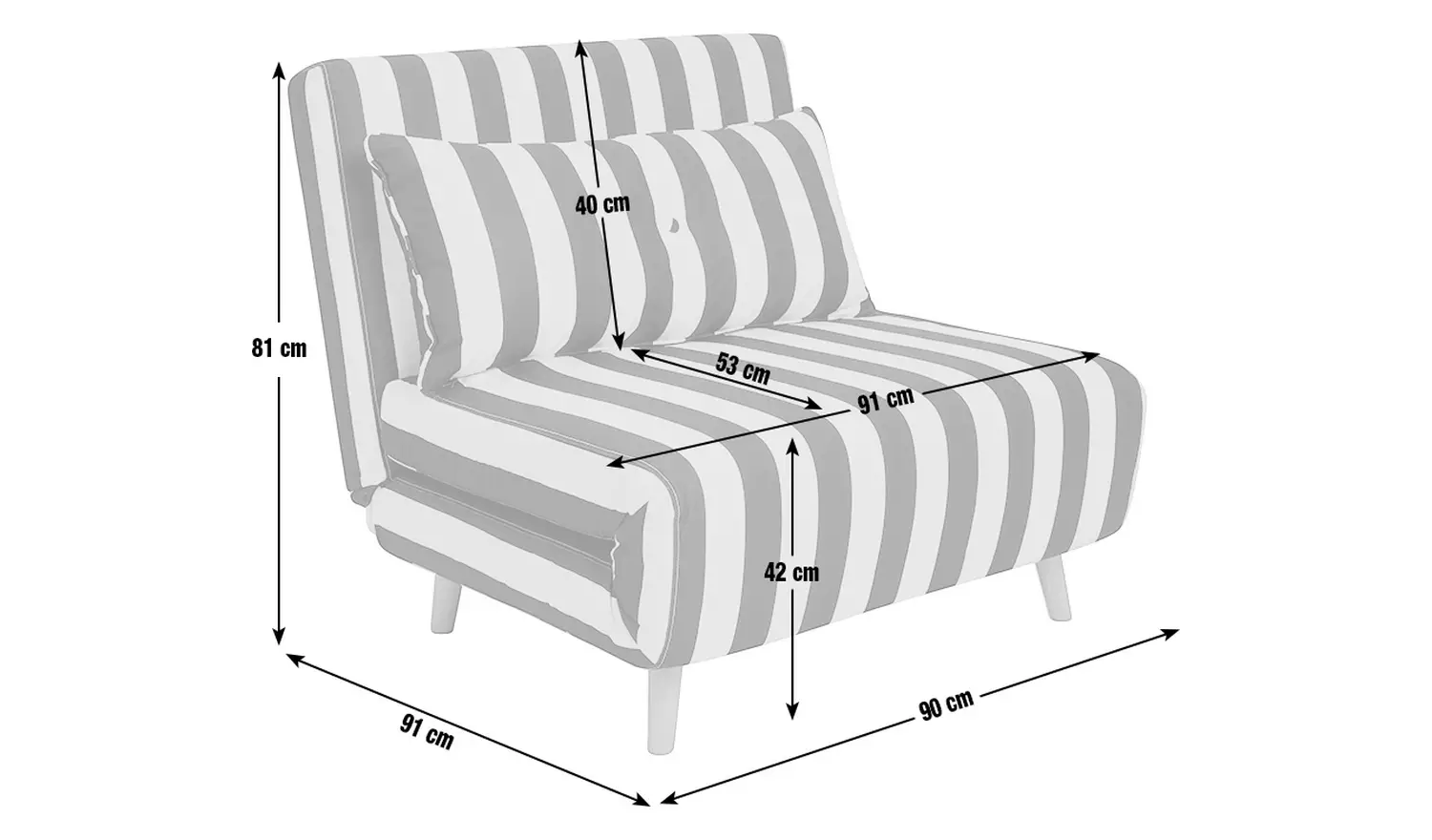 Habitat Roma Single Fabric Chairbed - Blue