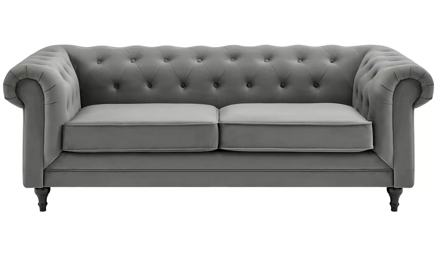 Habitat Chesterfield 2 Seater Velvet Sofa Bed - Charcoal