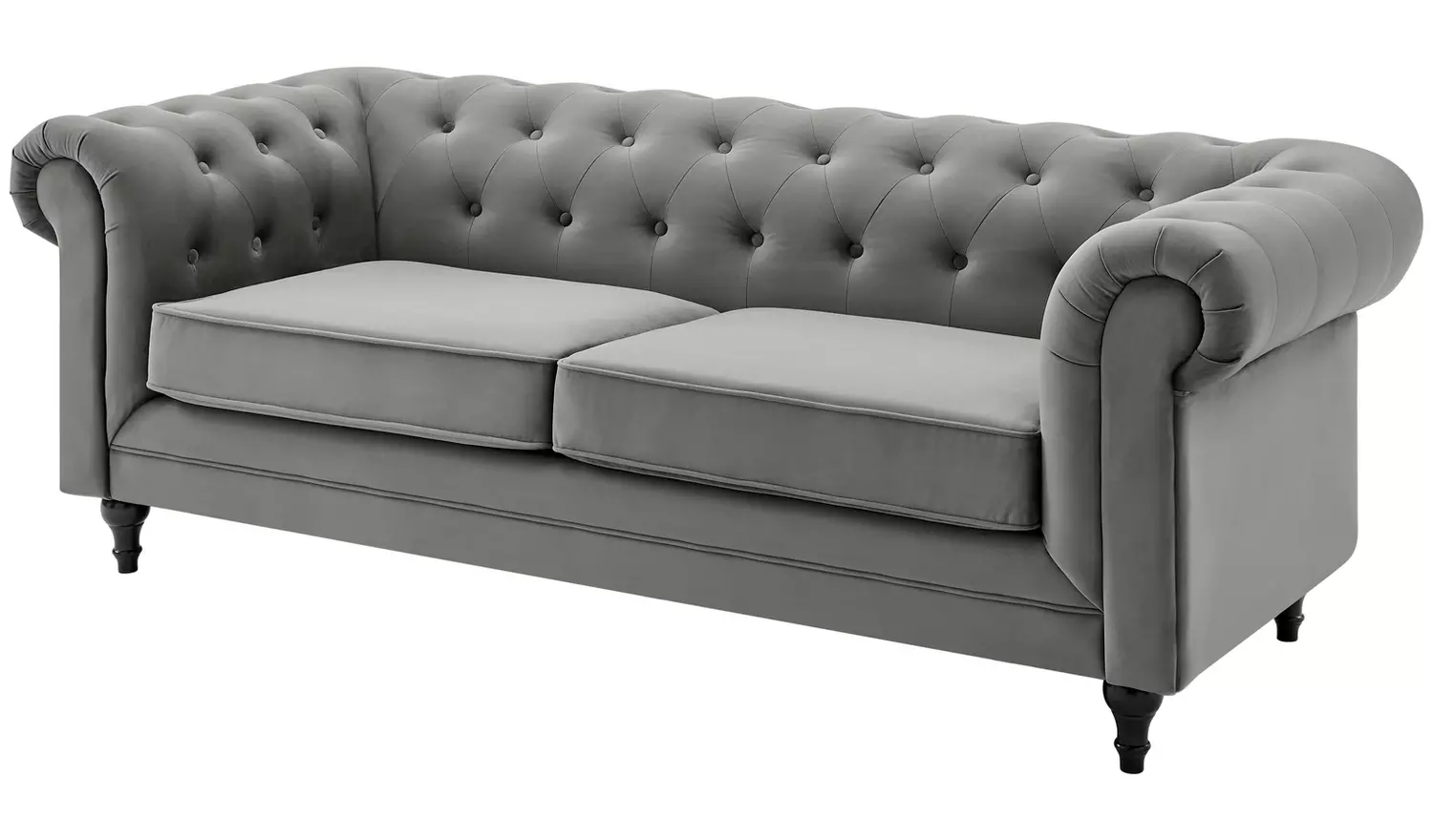Habitat Chesterfield 2 Seater Velvet Sofa Bed - Charcoal