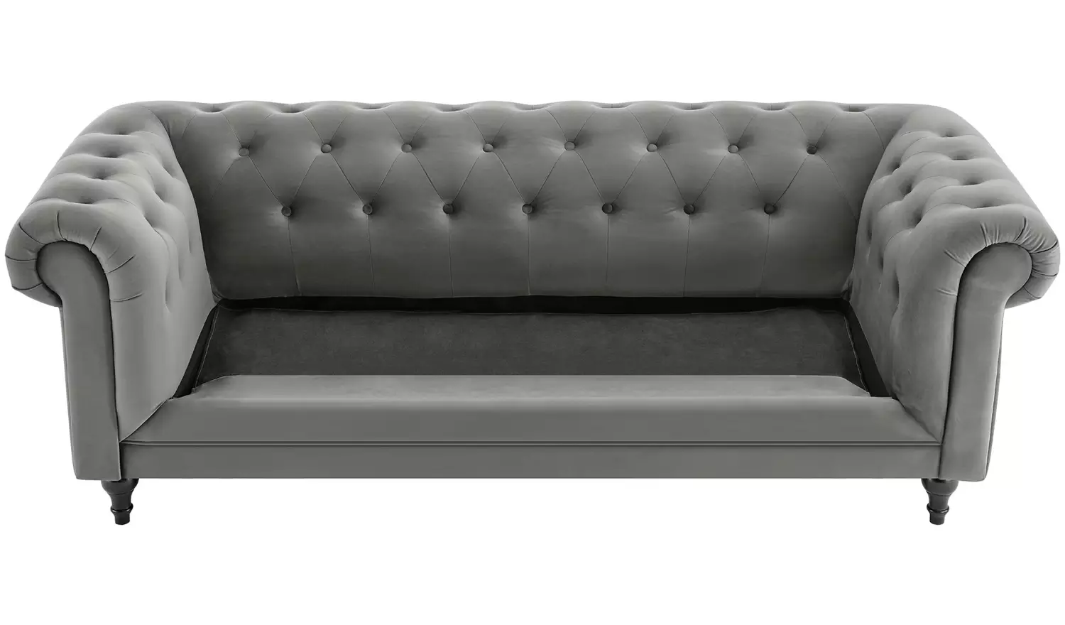 Habitat Chesterfield 2 Seater Velvet Sofa Bed - Charcoal