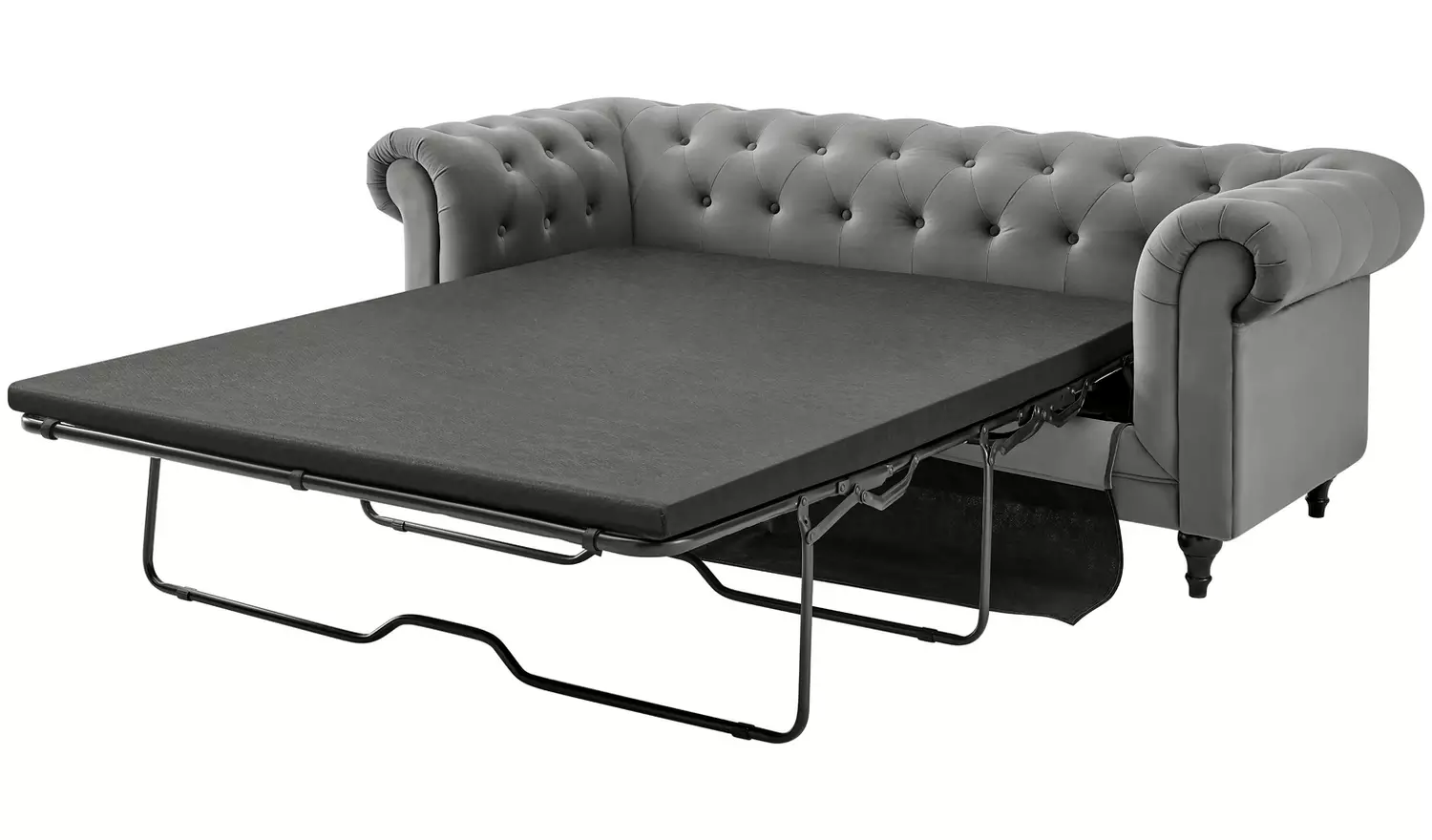 Habitat Chesterfield 2 Seater Velvet Sofa Bed - Charcoal