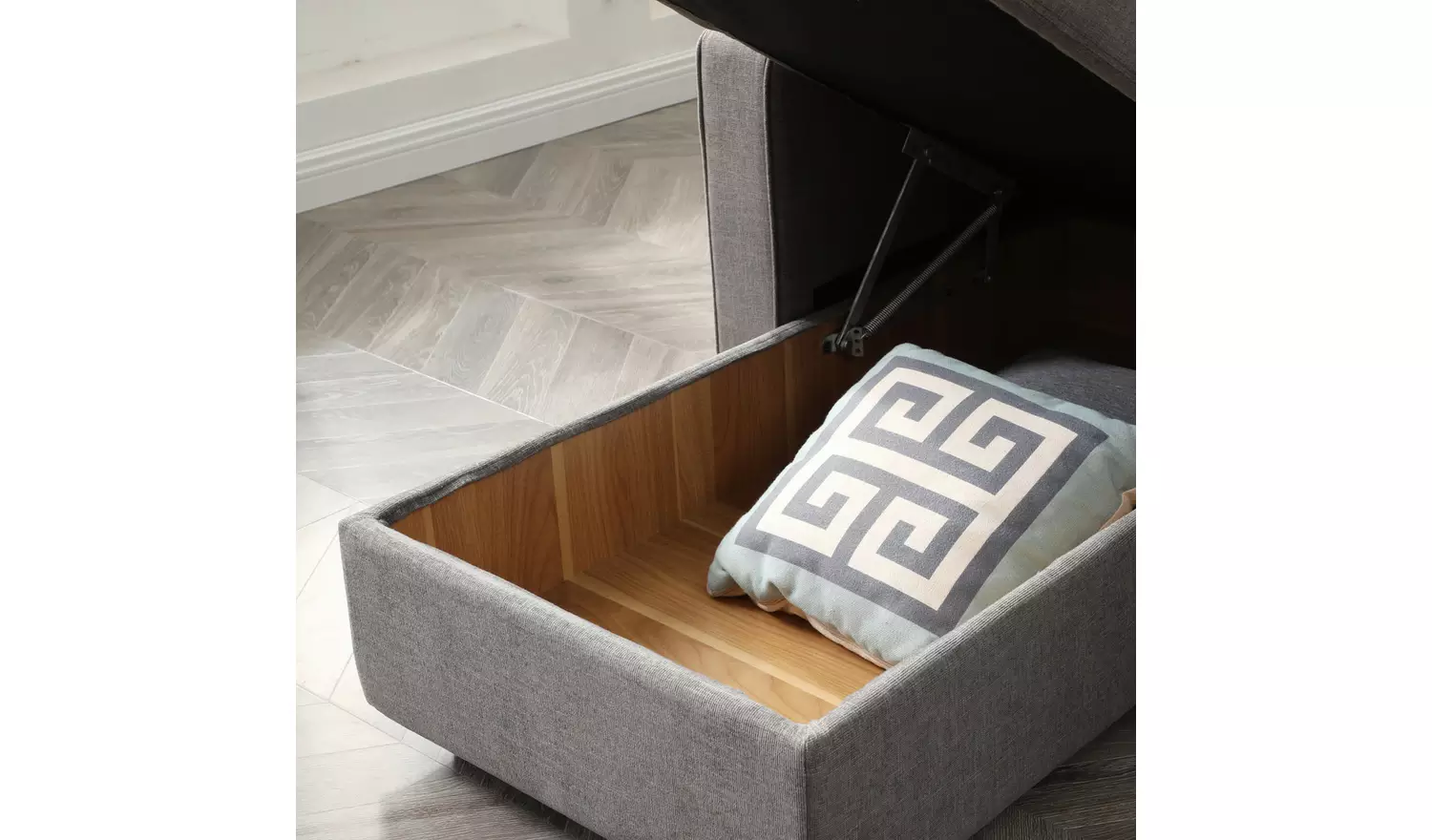 Kyoto Noah Fabric Reversible Corner Sofa Bed - Grey